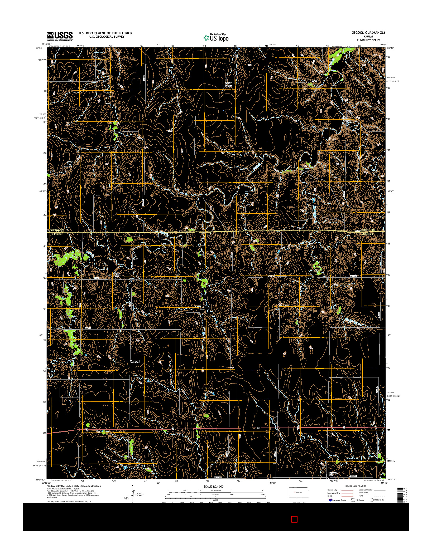 USGS US TOPO 7.5-MINUTE MAP FOR OSGOOD, KS 2015
