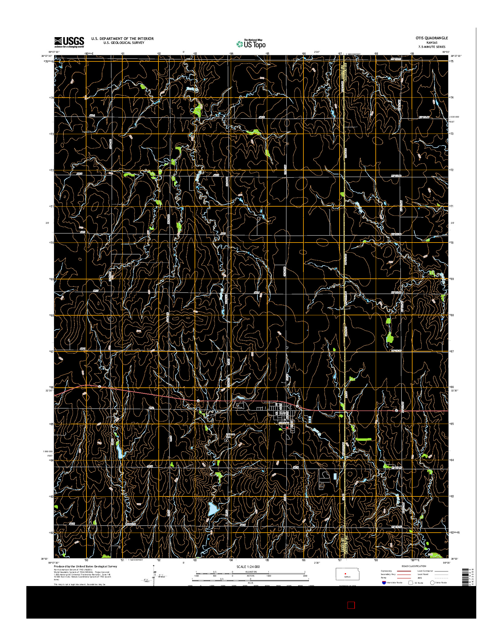 USGS US TOPO 7.5-MINUTE MAP FOR OTIS, KS 2015