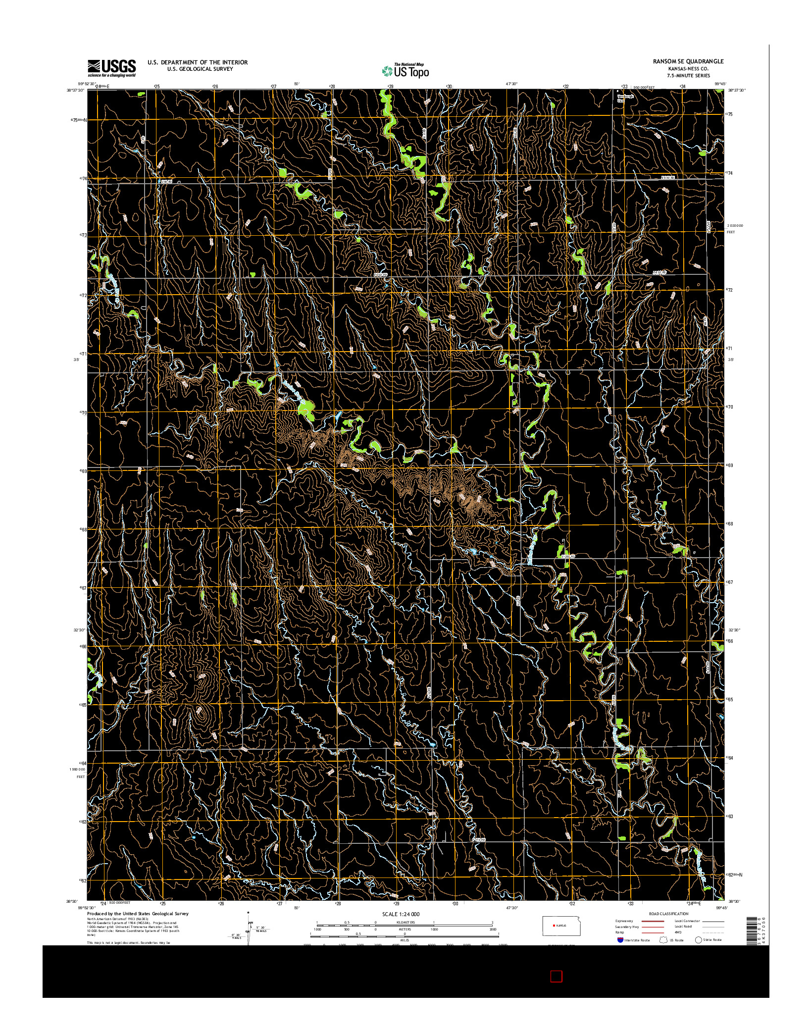 USGS US TOPO 7.5-MINUTE MAP FOR RANSOM SE, KS 2015
