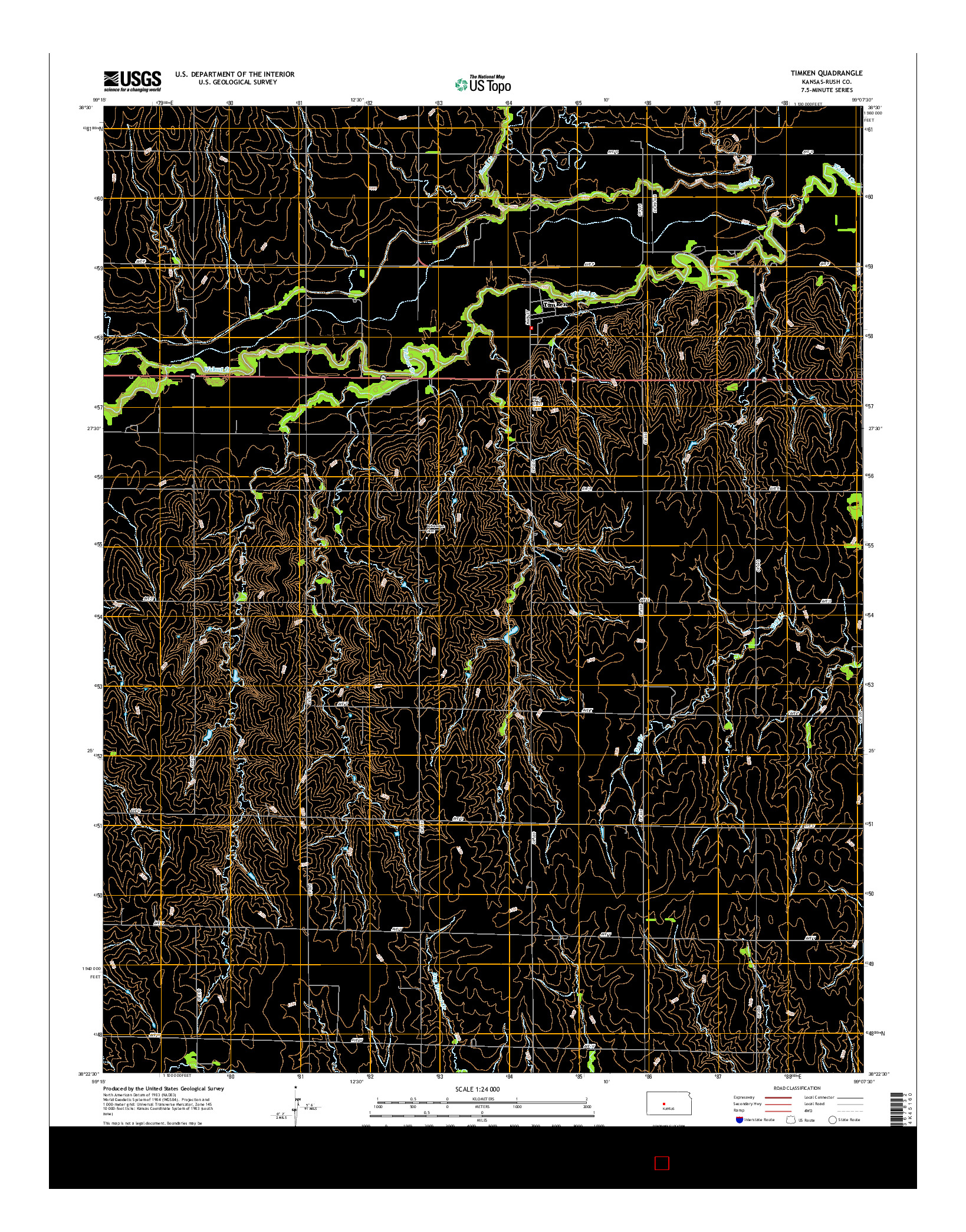 USGS US TOPO 7.5-MINUTE MAP FOR TIMKEN, KS 2015
