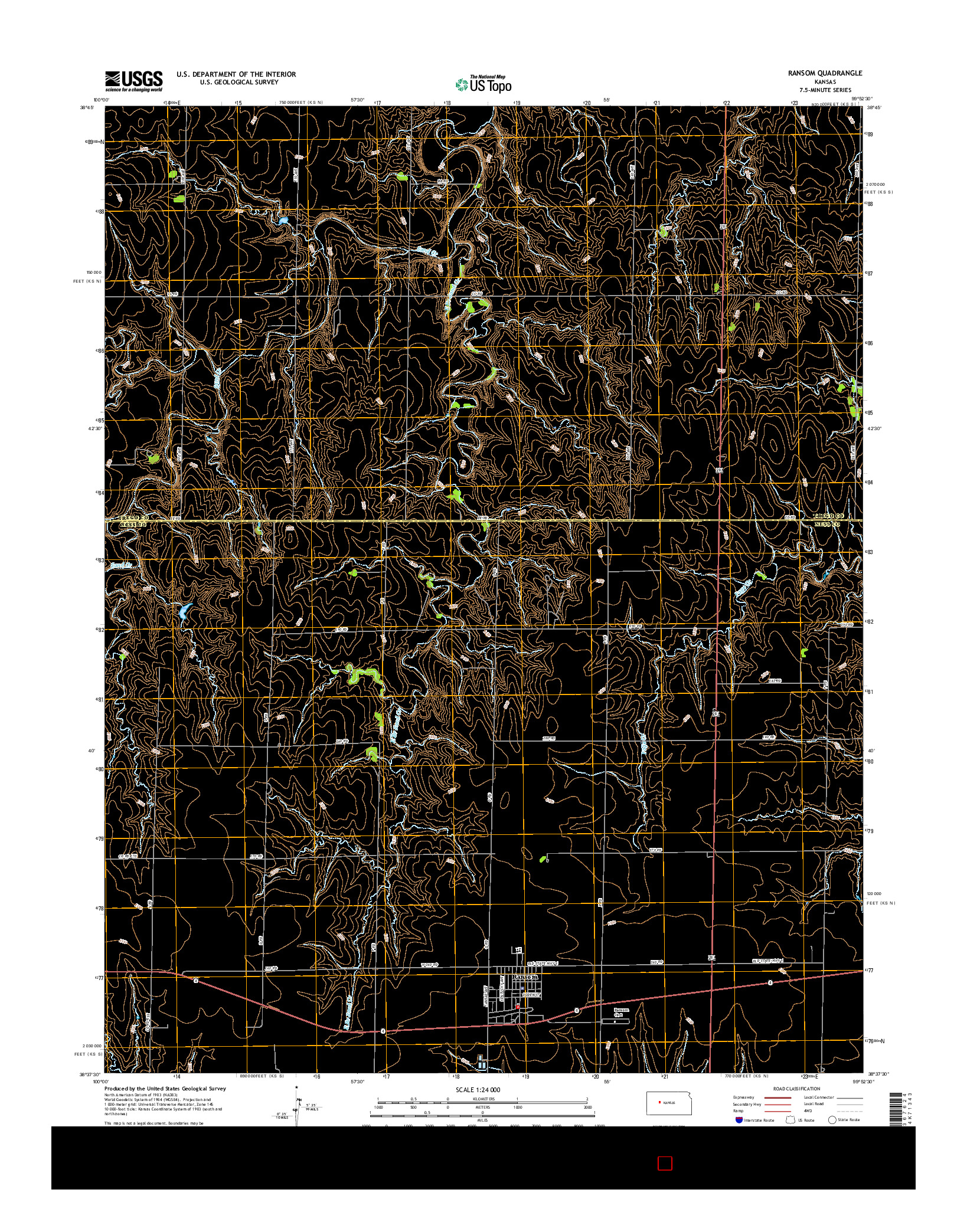 USGS US TOPO 7.5-MINUTE MAP FOR RANSOM, KS 2015