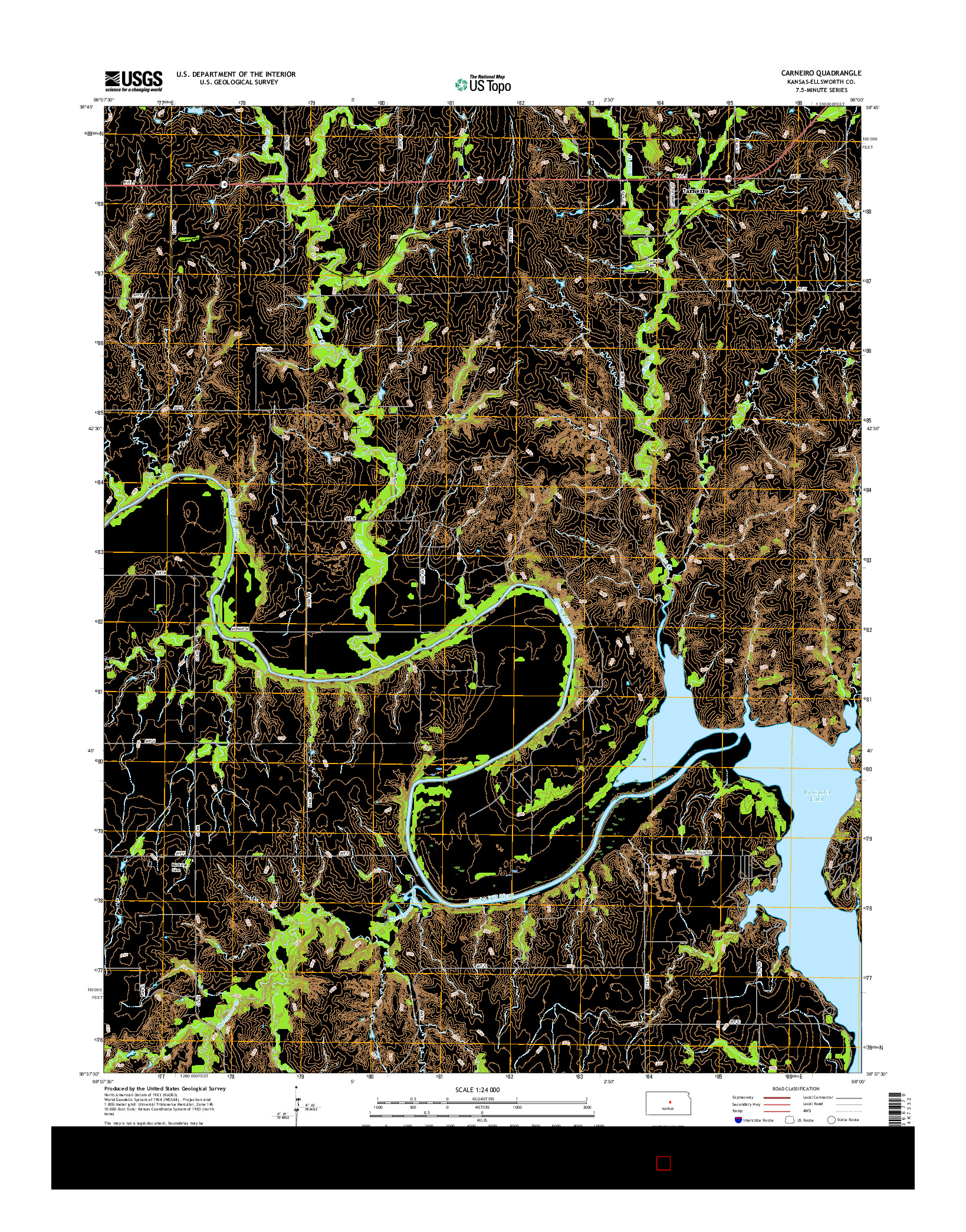 USGS US TOPO 7.5-MINUTE MAP FOR CARNEIRO, KS 2015