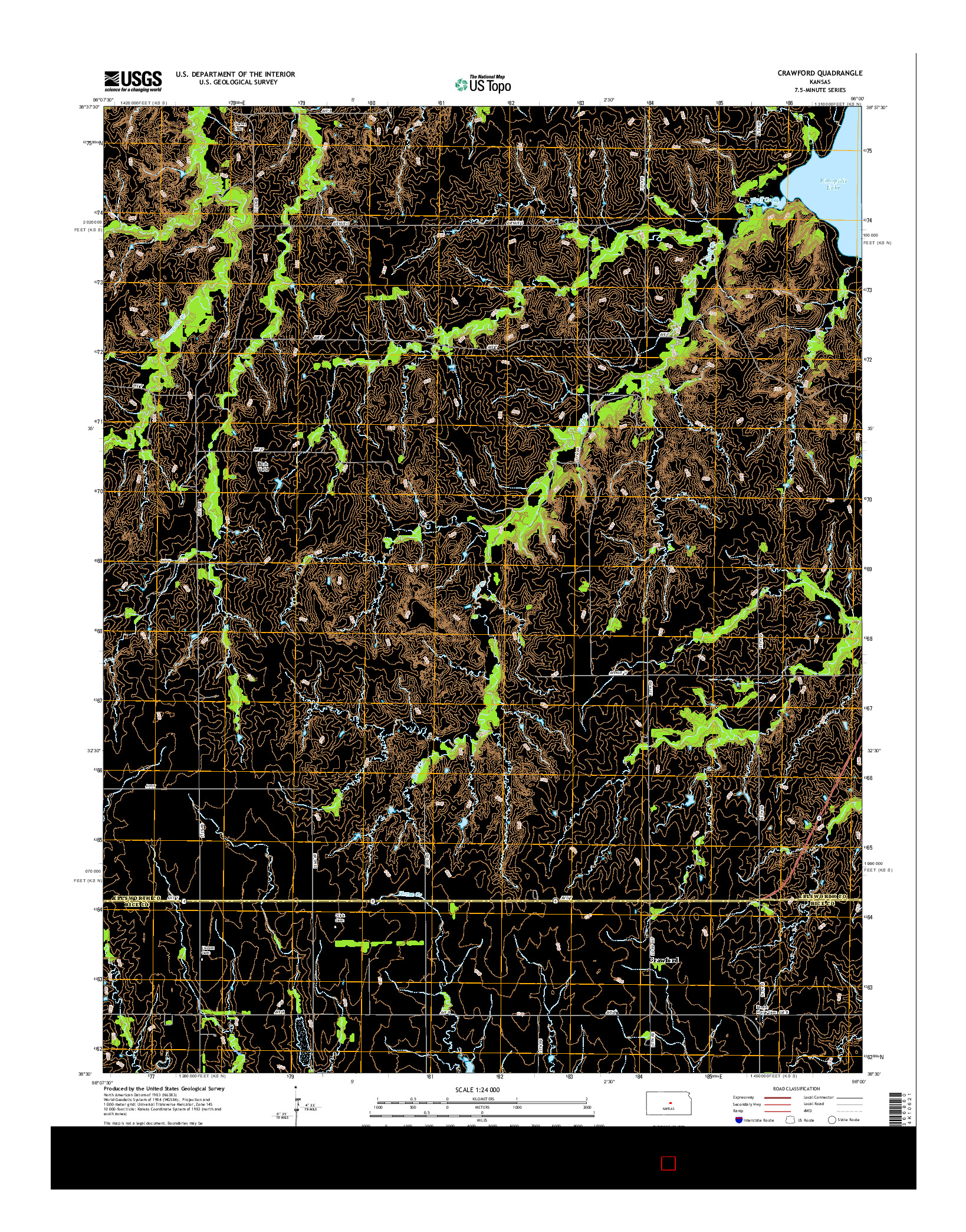 USGS US TOPO 7.5-MINUTE MAP FOR CRAWFORD, KS 2015