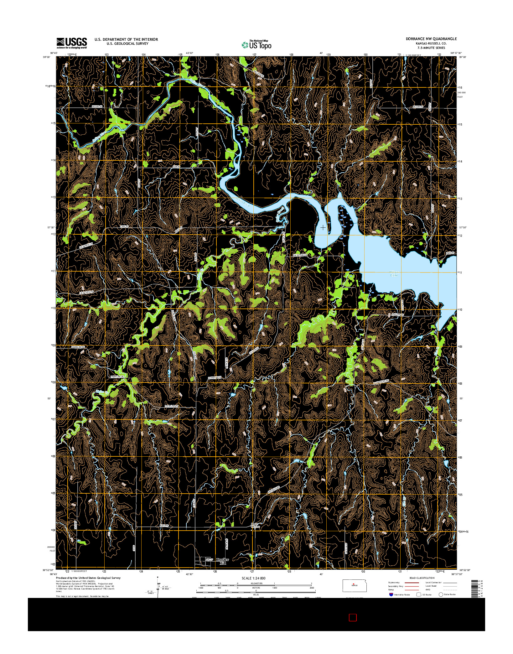 USGS US TOPO 7.5-MINUTE MAP FOR DORRANCE NW, KS 2015
