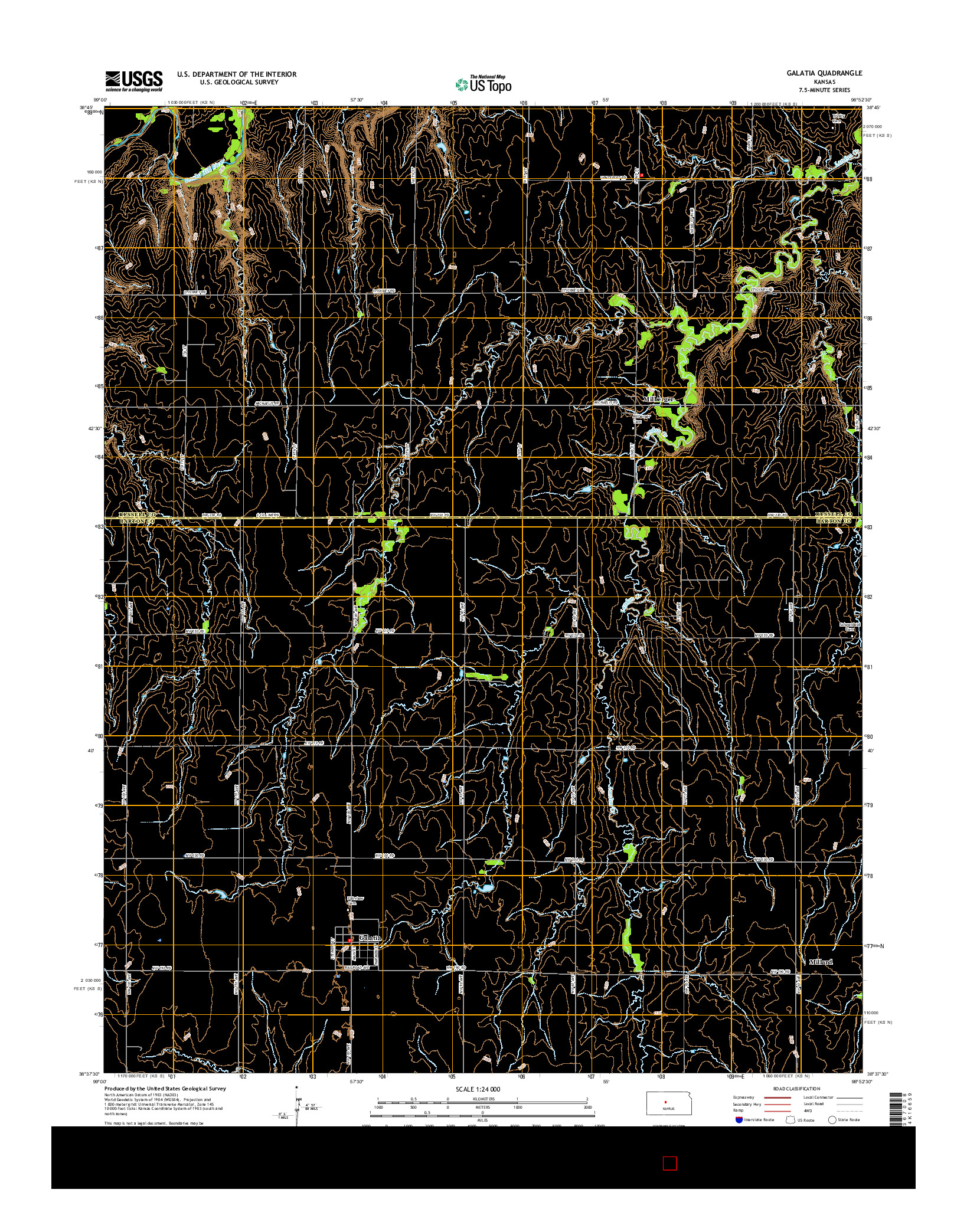 USGS US TOPO 7.5-MINUTE MAP FOR GALATIA, KS 2015