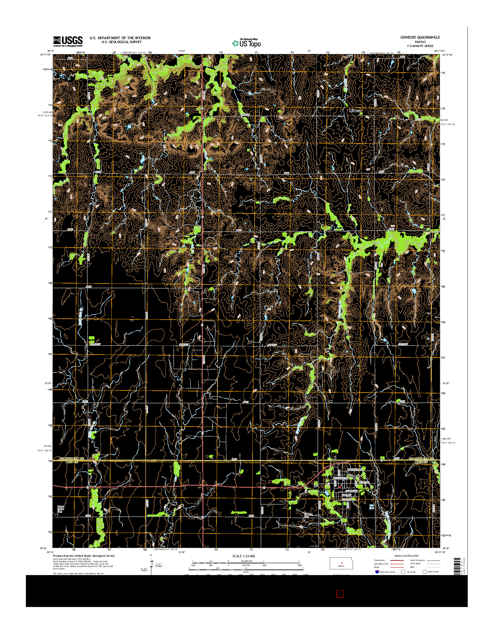 USGS US TOPO 7.5-MINUTE MAP FOR GENESEO, KS 2015