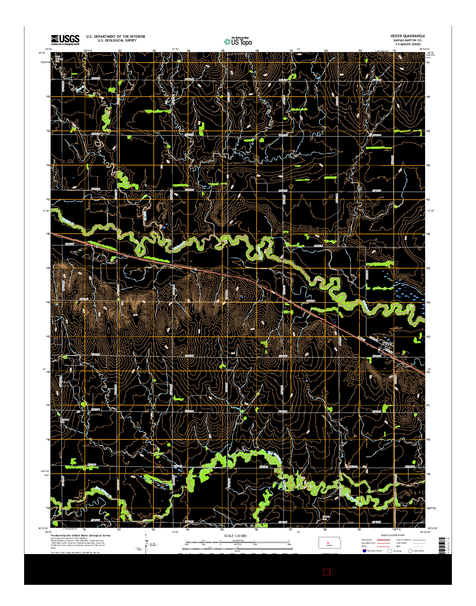 USGS US TOPO 7.5-MINUTE MAP FOR HEIZER, KS 2015