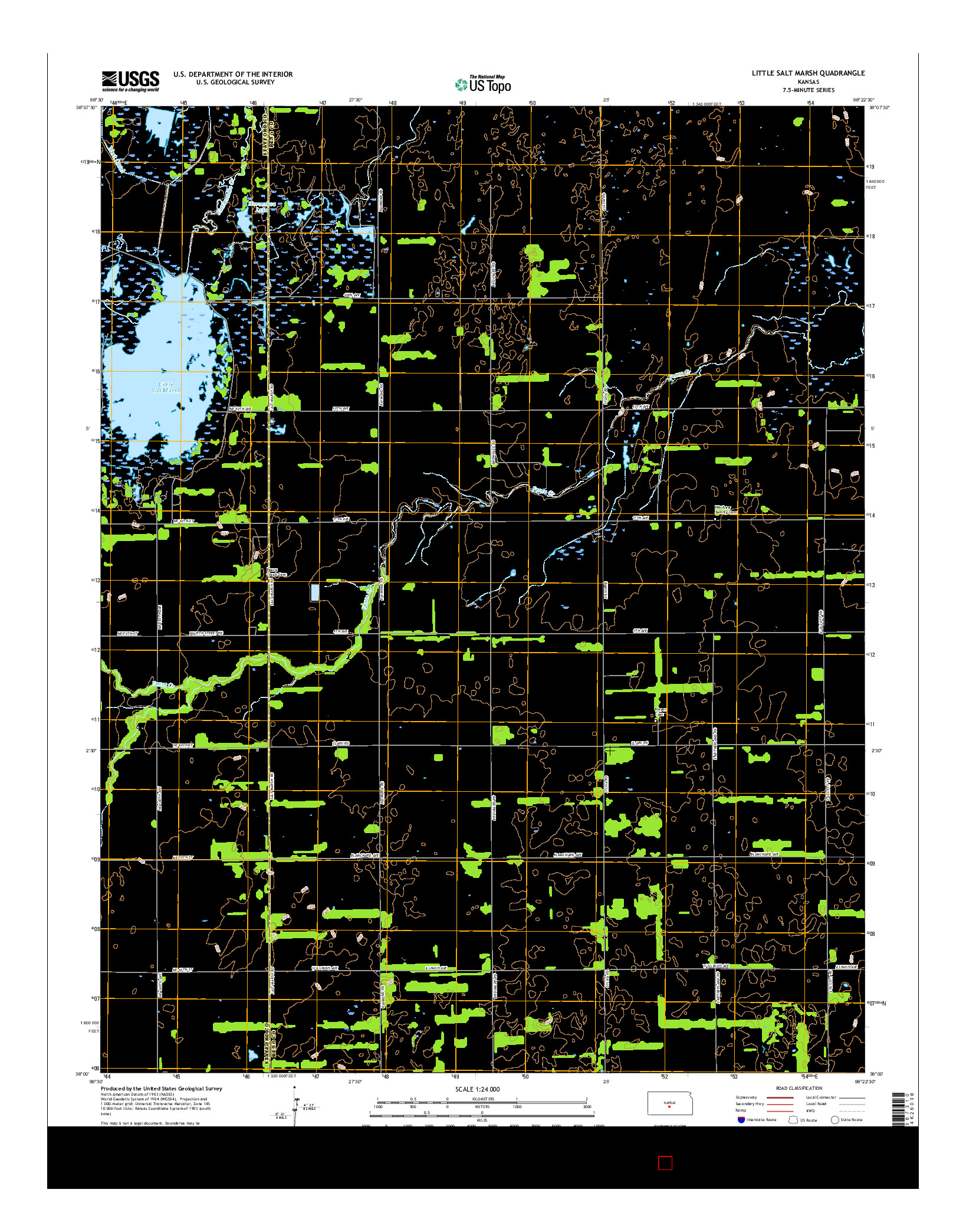 USGS US TOPO 7.5-MINUTE MAP FOR LITTLE SALT MARSH, KS 2015