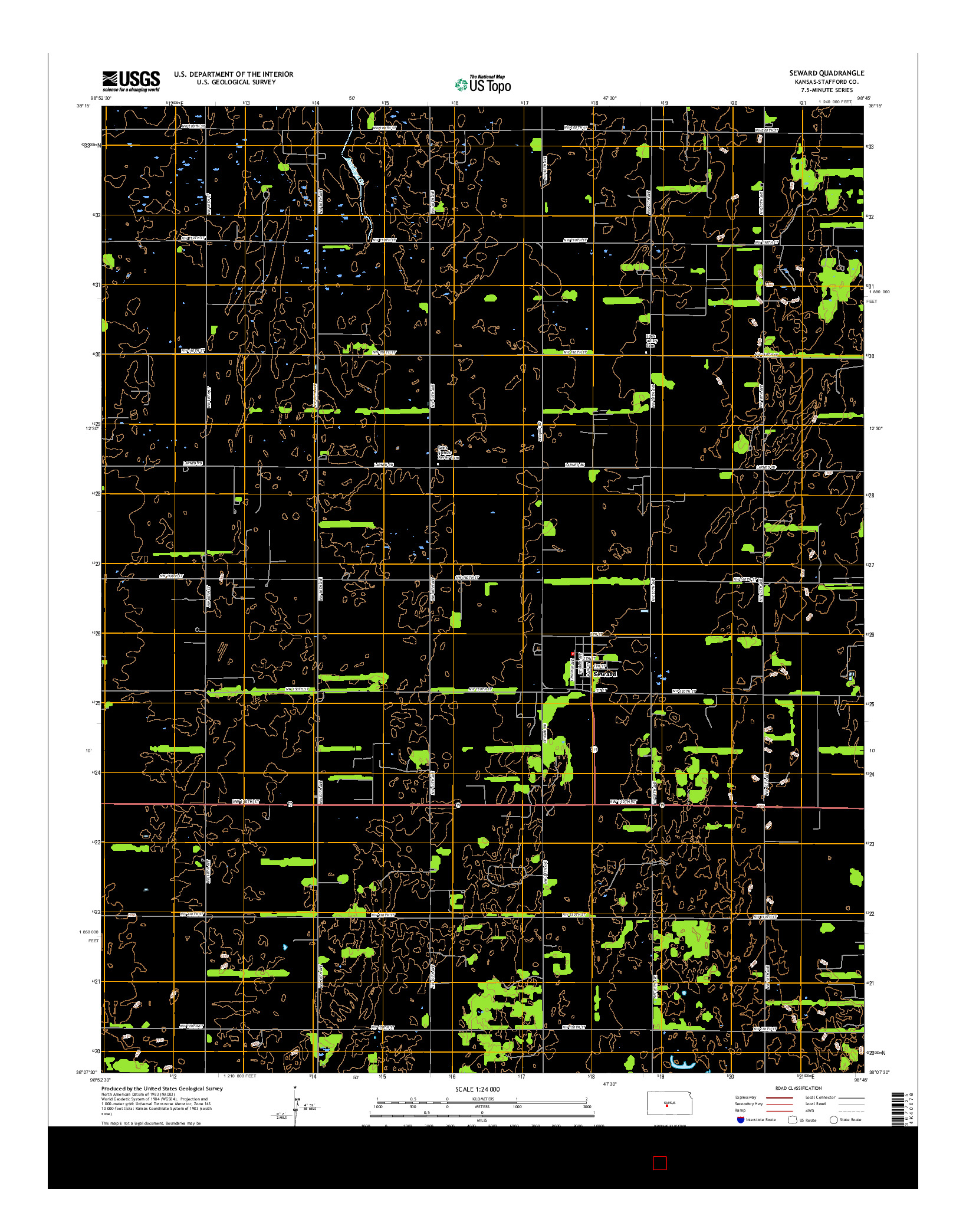 USGS US TOPO 7.5-MINUTE MAP FOR SEWARD, KS 2015