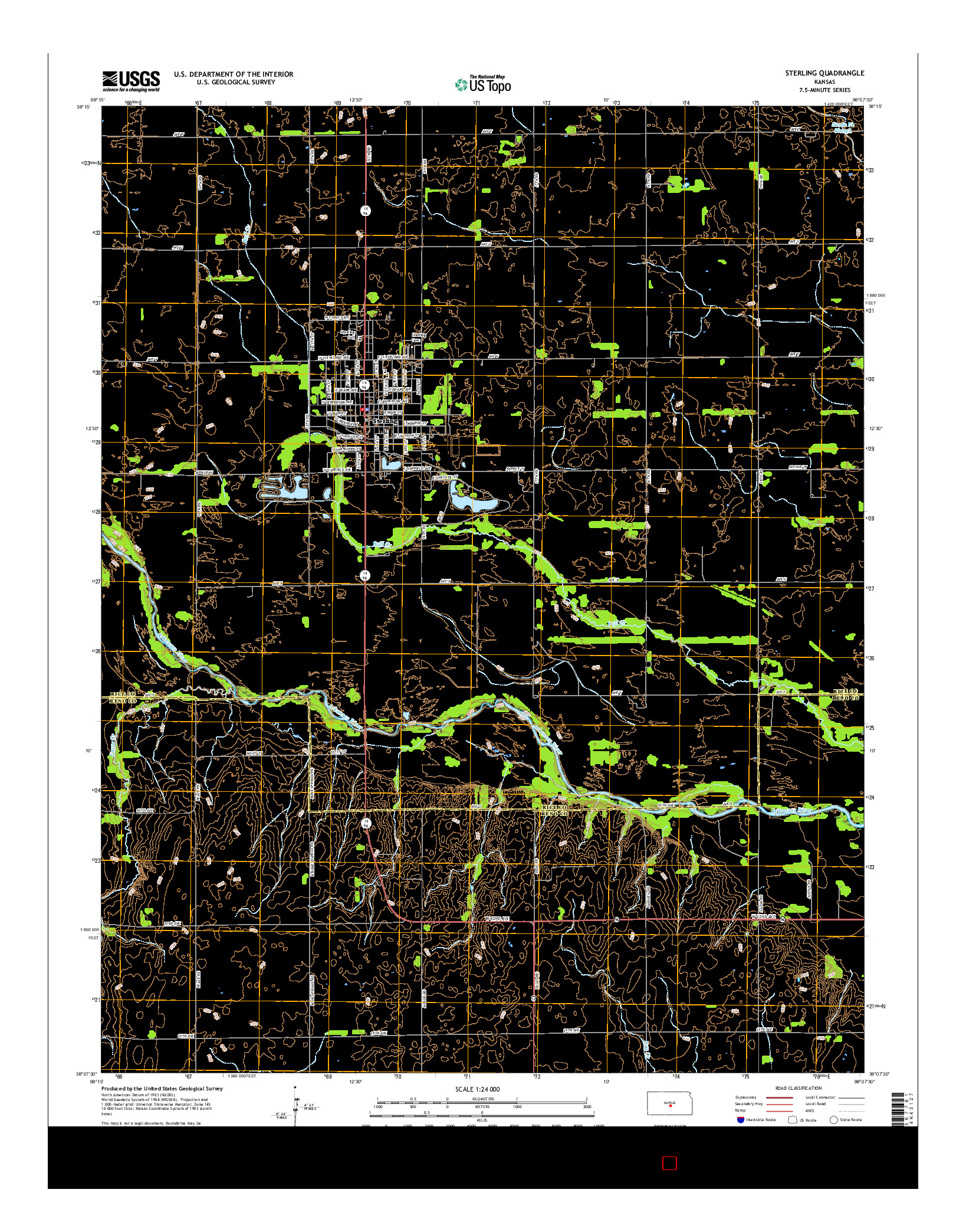 USGS US TOPO 7.5-MINUTE MAP FOR STERLING, KS 2015