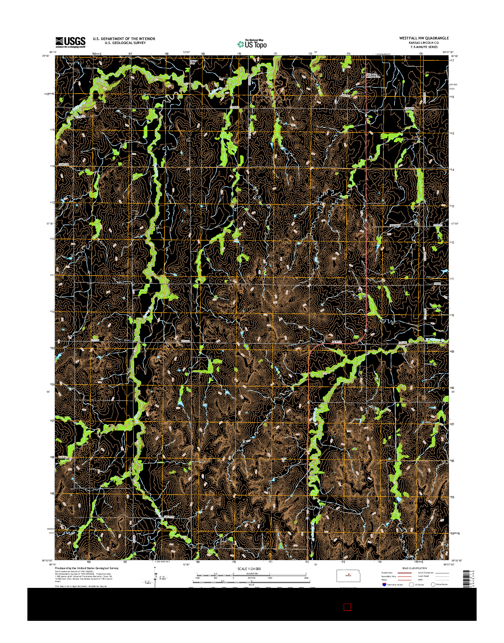 USGS US TOPO 7.5-MINUTE MAP FOR WESTFALL NW, KS 2015