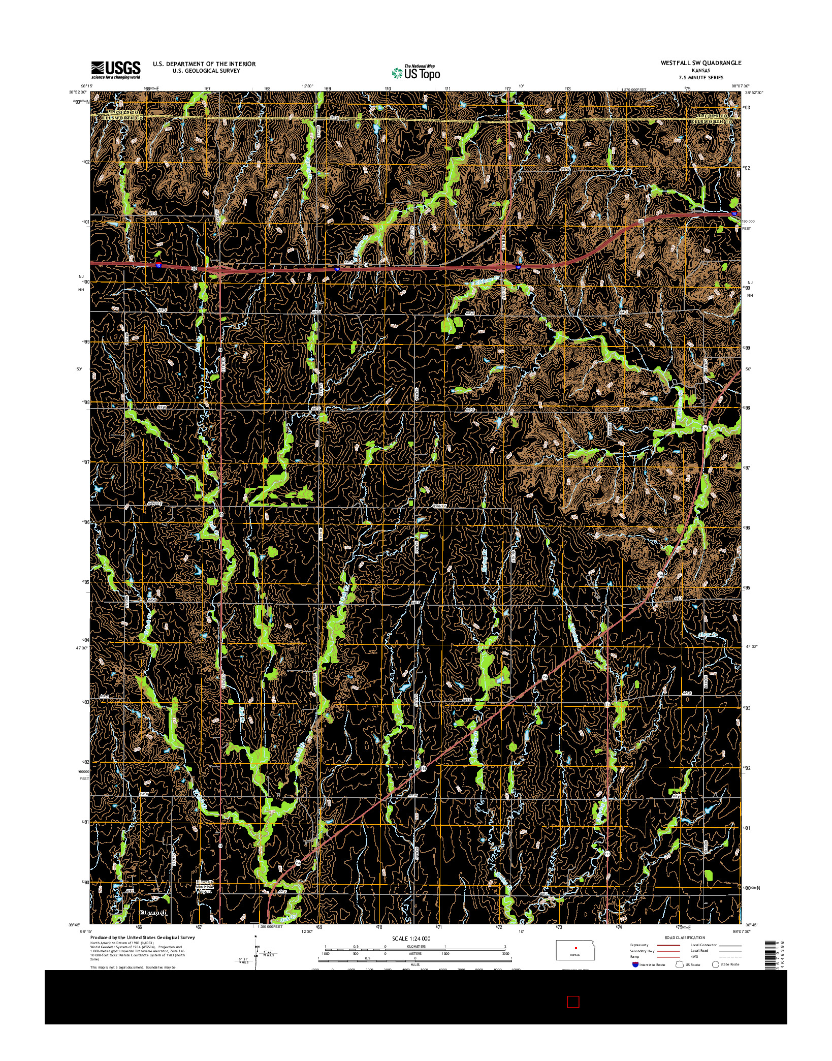 USGS US TOPO 7.5-MINUTE MAP FOR WESTFALL SW, KS 2015