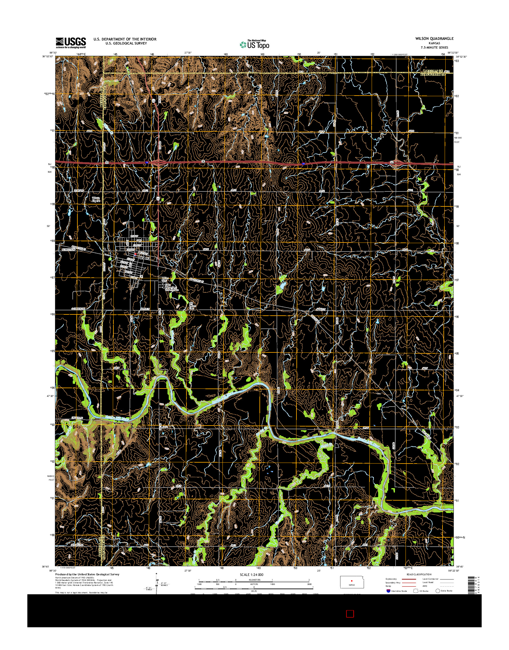 USGS US TOPO 7.5-MINUTE MAP FOR WILSON, KS 2015