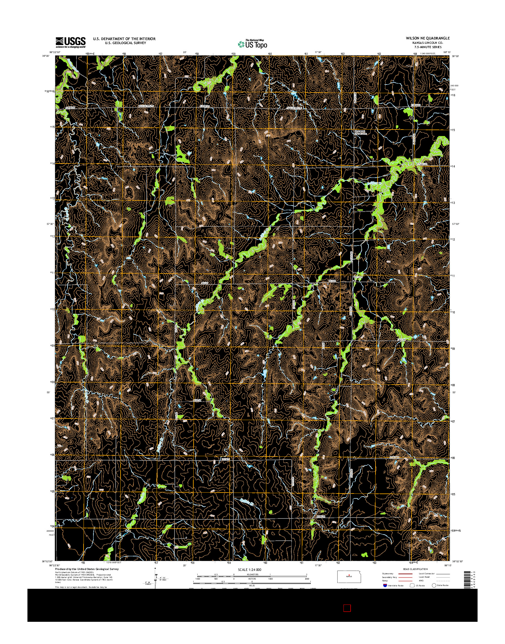 USGS US TOPO 7.5-MINUTE MAP FOR WILSON NE, KS 2015