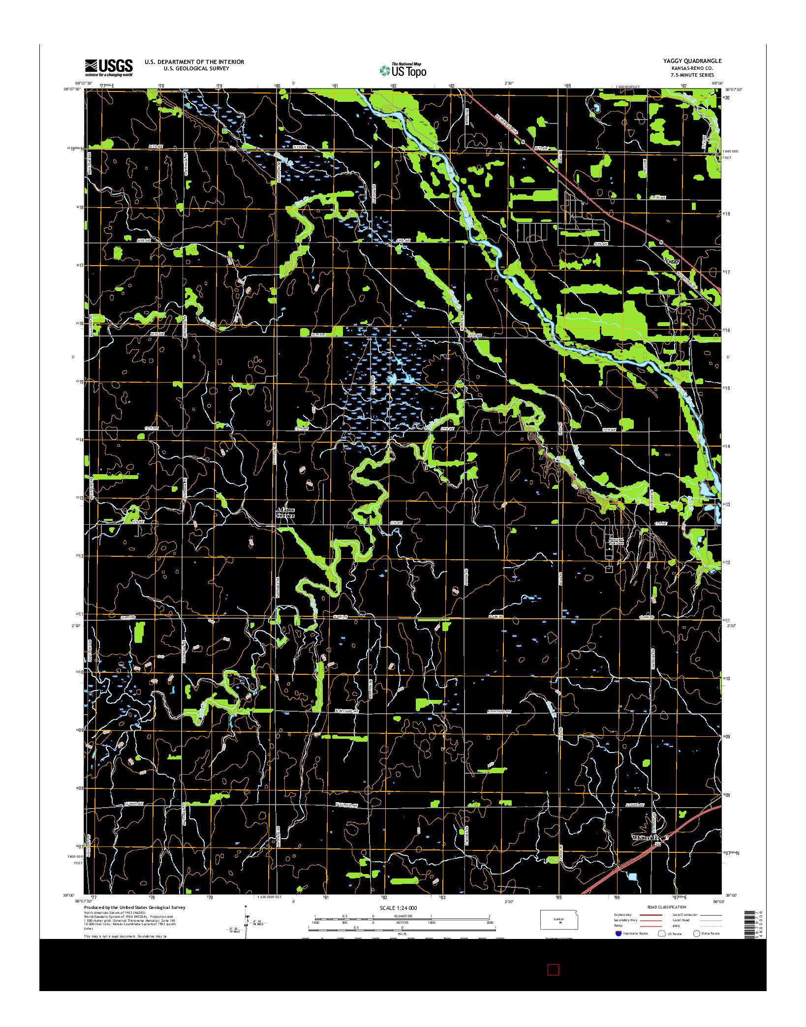 USGS US TOPO 7.5-MINUTE MAP FOR YAGGY, KS 2015
