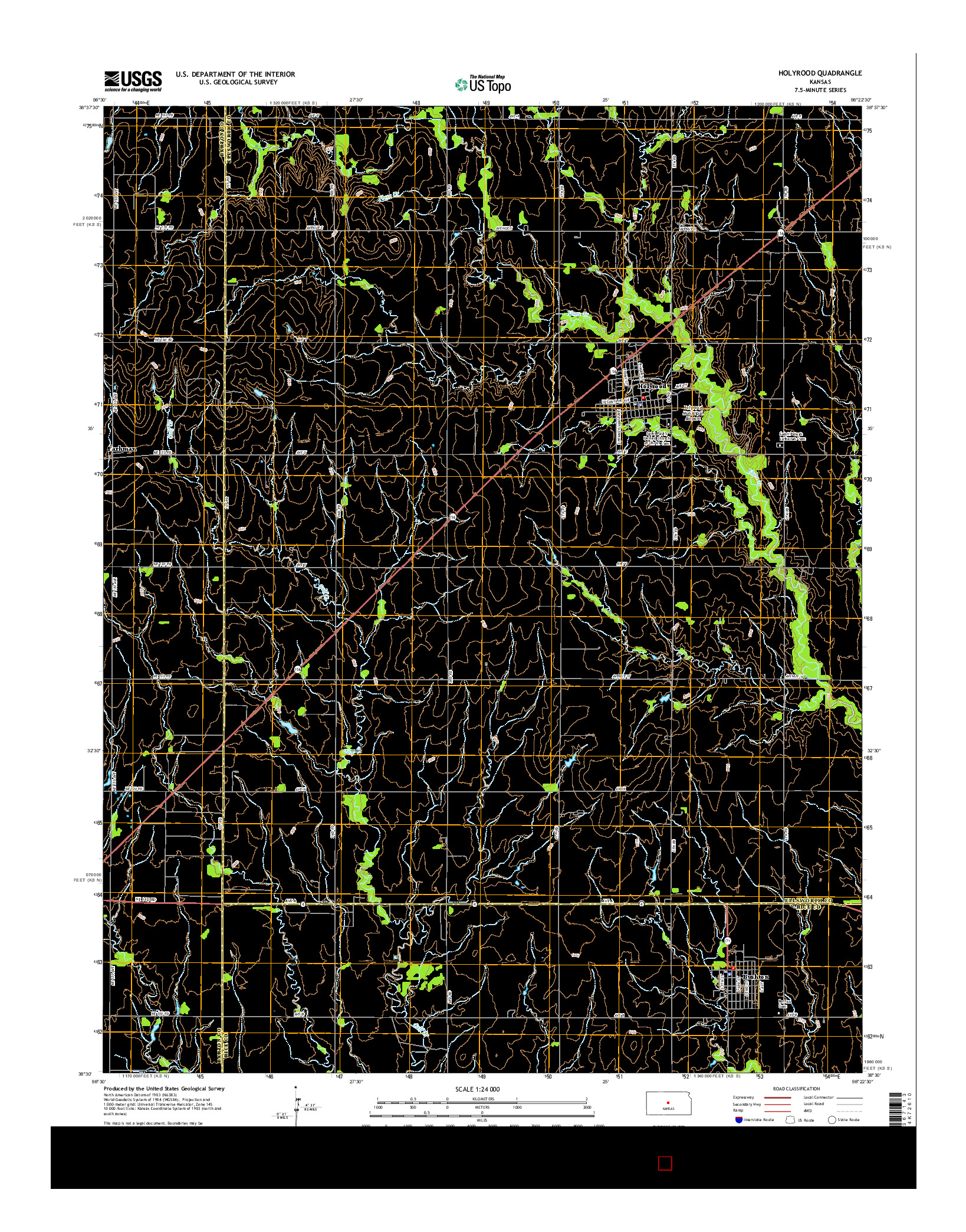 USGS US TOPO 7.5-MINUTE MAP FOR HOLYROOD, KS 2015