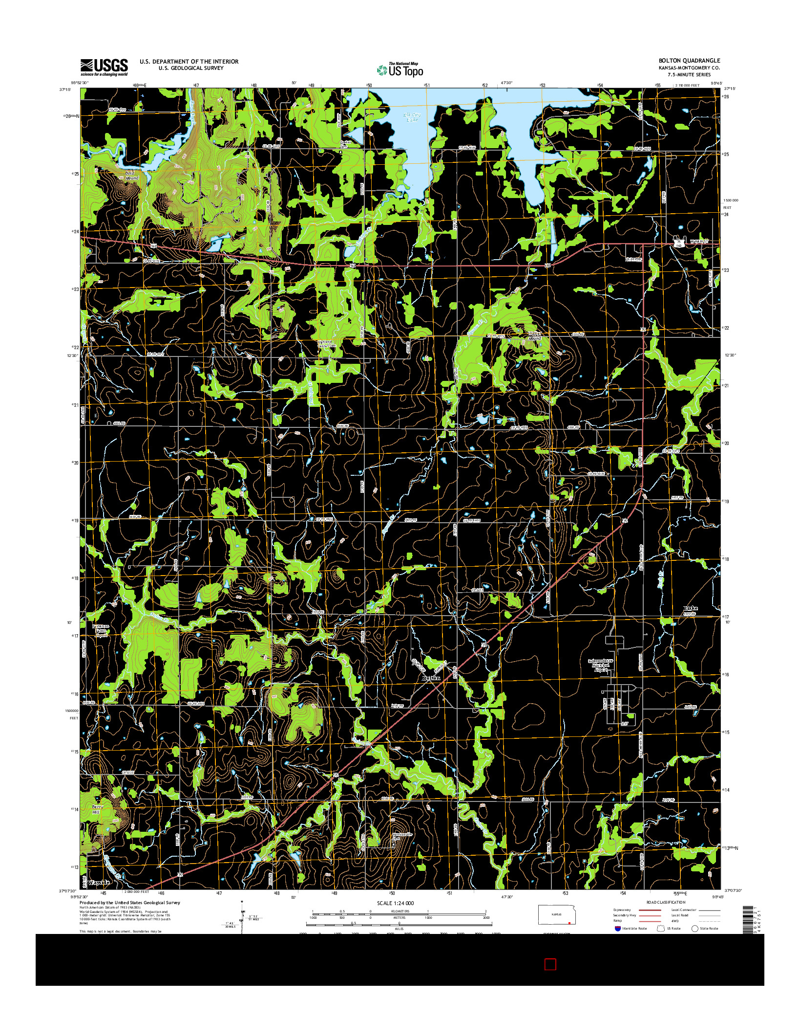 USGS US TOPO 7.5-MINUTE MAP FOR BOLTON, KS 2015