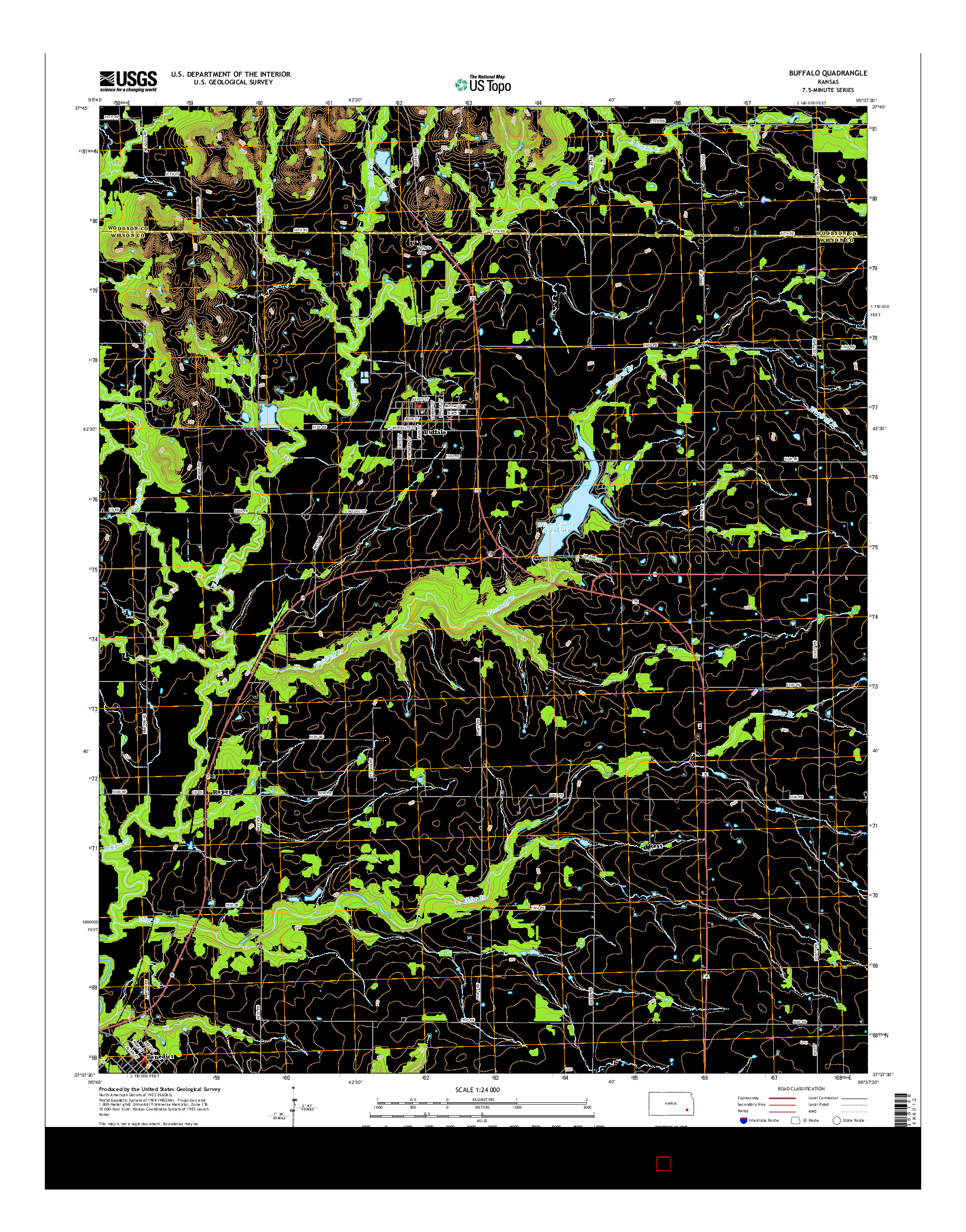 USGS US TOPO 7.5-MINUTE MAP FOR BUFFALO, KS 2015