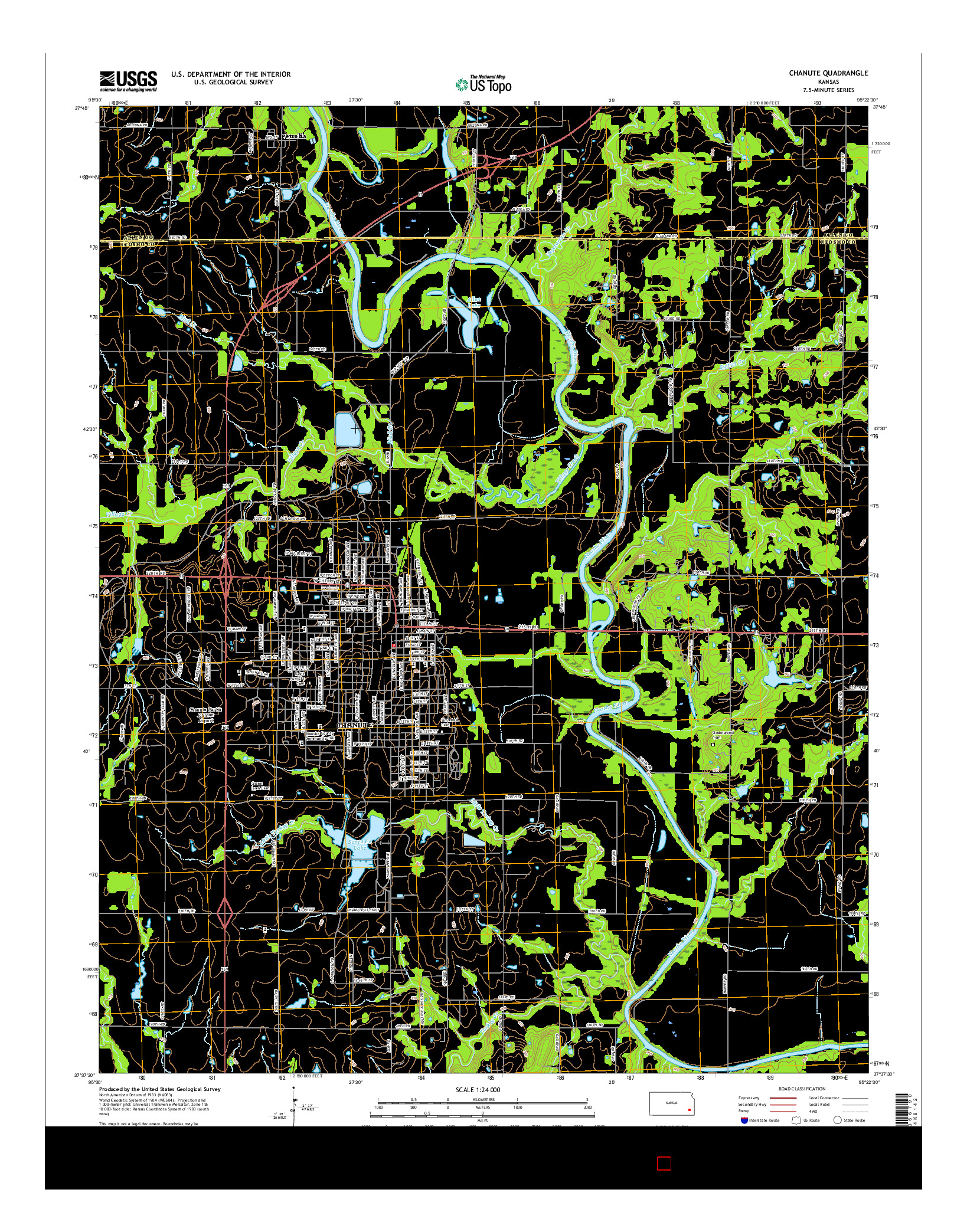 USGS US TOPO 7.5-MINUTE MAP FOR CHANUTE, KS 2015