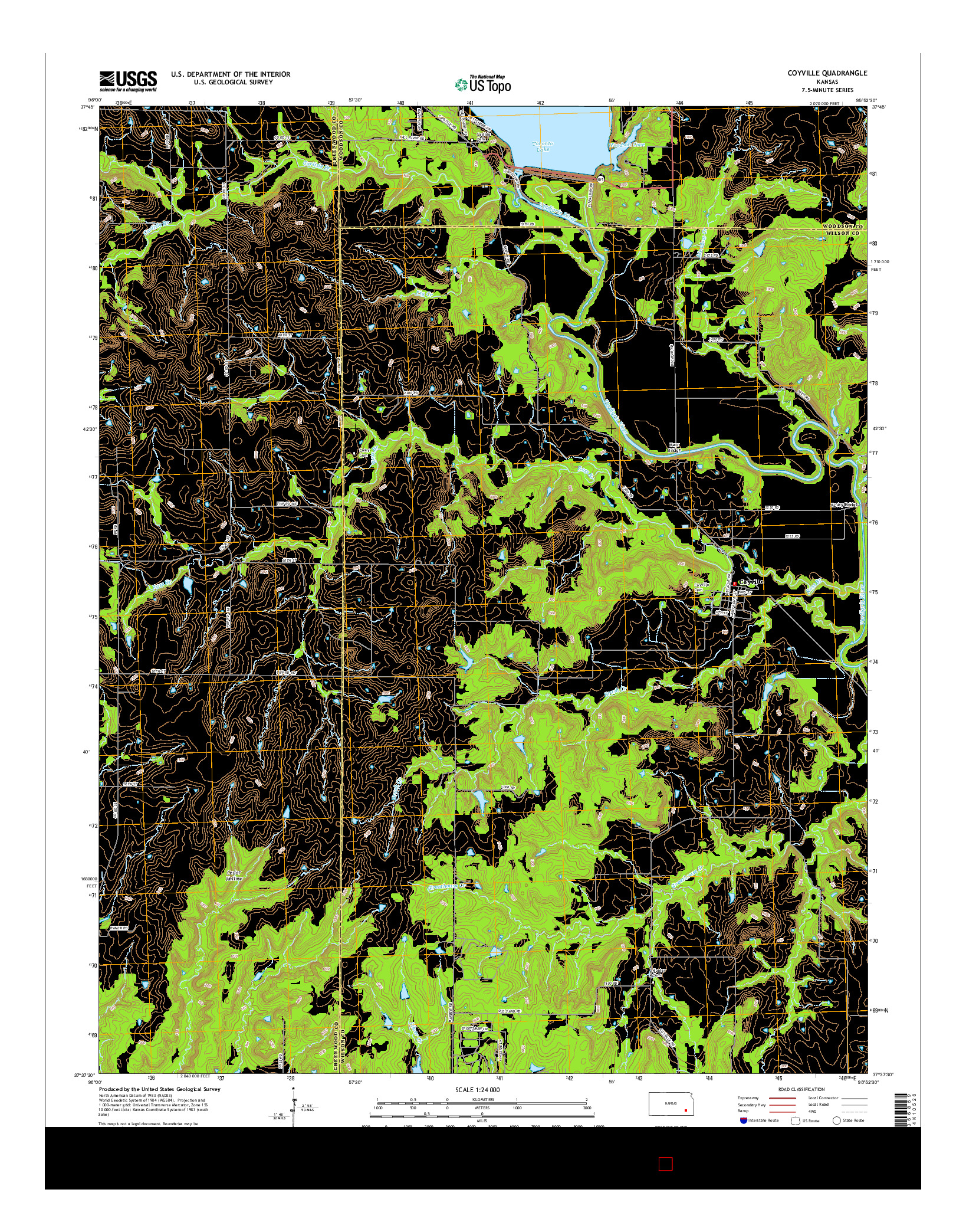 USGS US TOPO 7.5-MINUTE MAP FOR COYVILLE, KS 2015