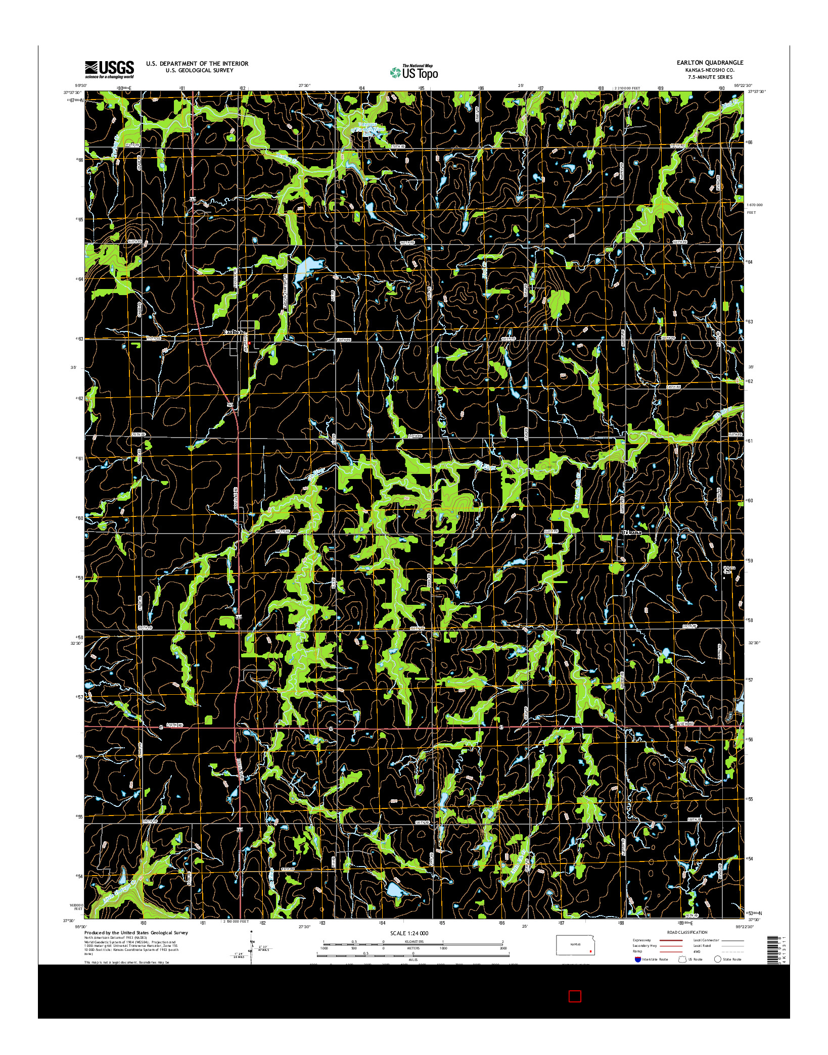 USGS US TOPO 7.5-MINUTE MAP FOR EARLTON, KS 2015
