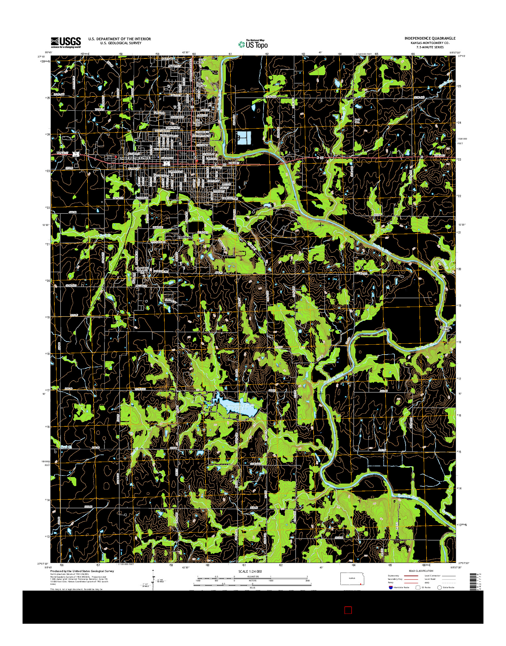 USGS US TOPO 7.5-MINUTE MAP FOR INDEPENDENCE, KS 2015