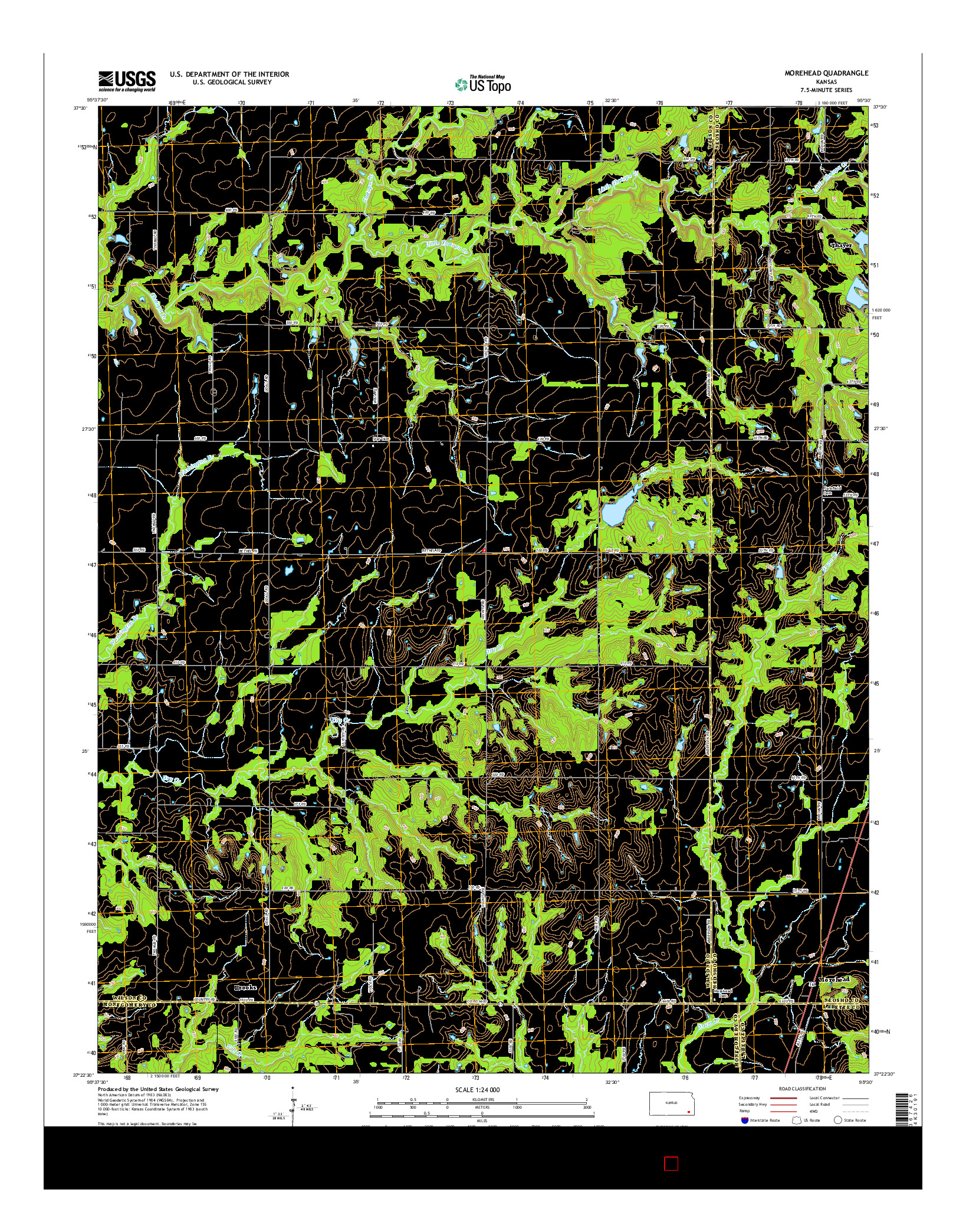USGS US TOPO 7.5-MINUTE MAP FOR MOREHEAD, KS 2015