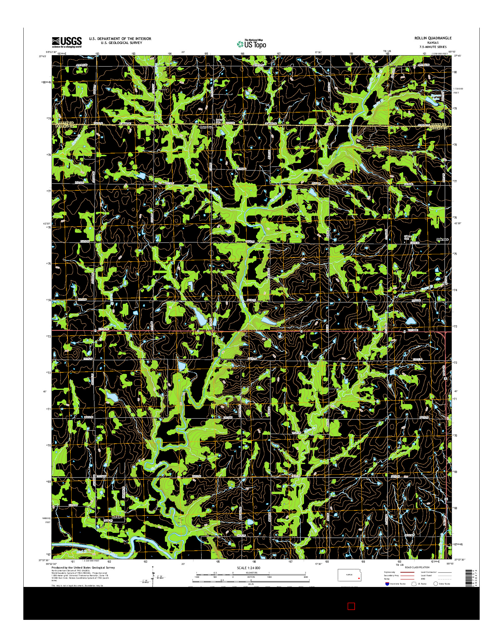 USGS US TOPO 7.5-MINUTE MAP FOR ROLLIN, KS 2015