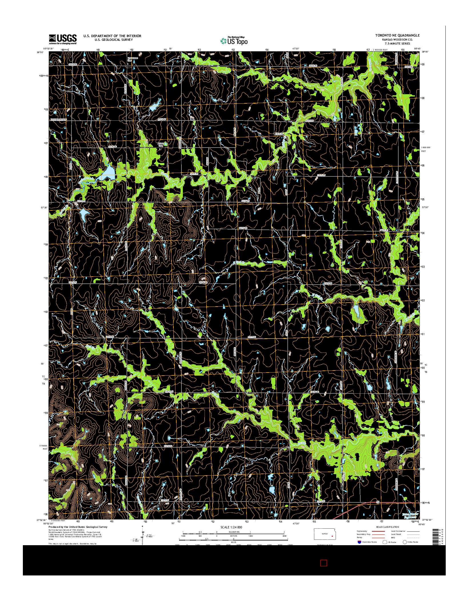 USGS US TOPO 7.5-MINUTE MAP FOR TORONTO NE, KS 2015