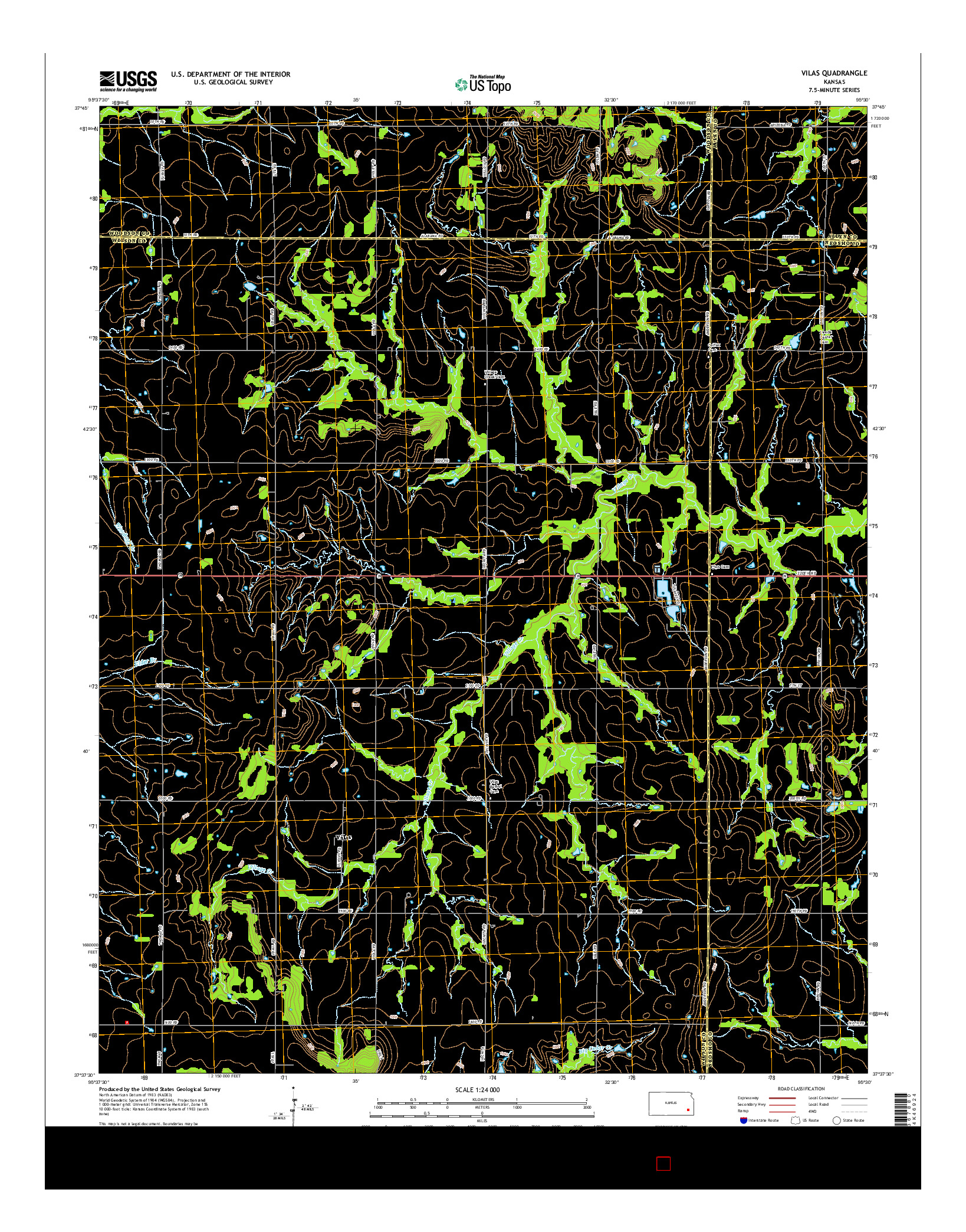 USGS US TOPO 7.5-MINUTE MAP FOR VILAS, KS 2015