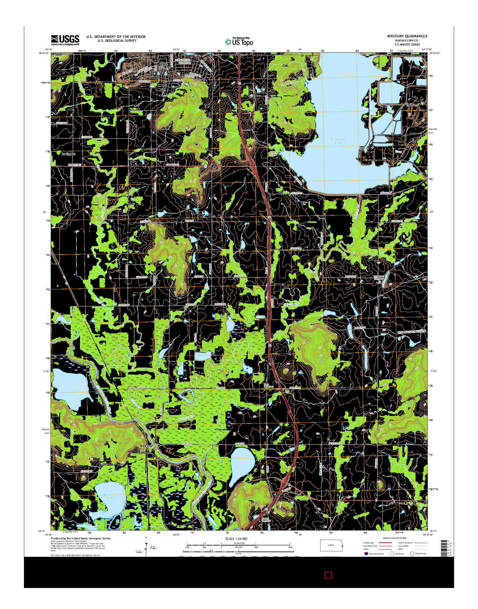 USGS US TOPO 7.5-MINUTE MAP FOR BOICOURT, KS 2015