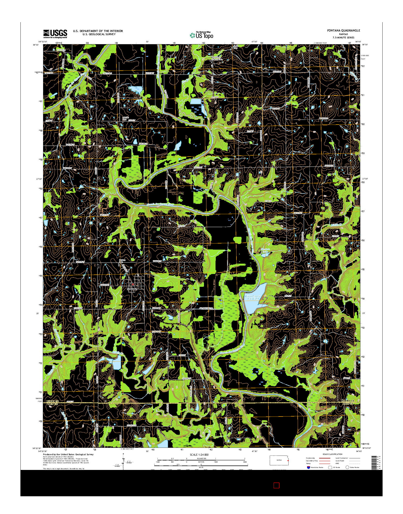 USGS US TOPO 7.5-MINUTE MAP FOR FONTANA, KS 2015