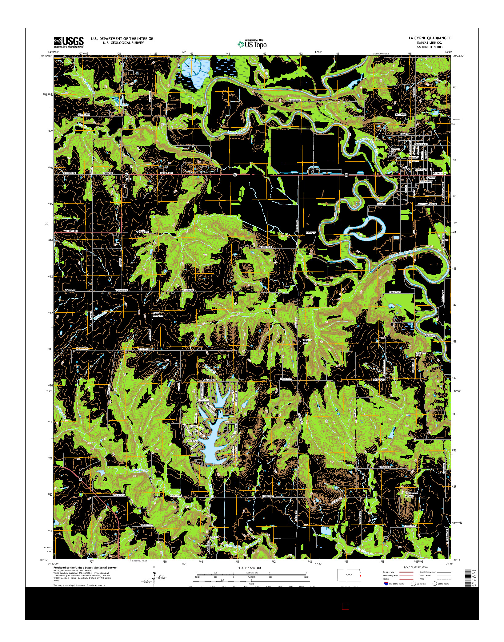 USGS US TOPO 7.5-MINUTE MAP FOR LA CYGNE, KS 2015