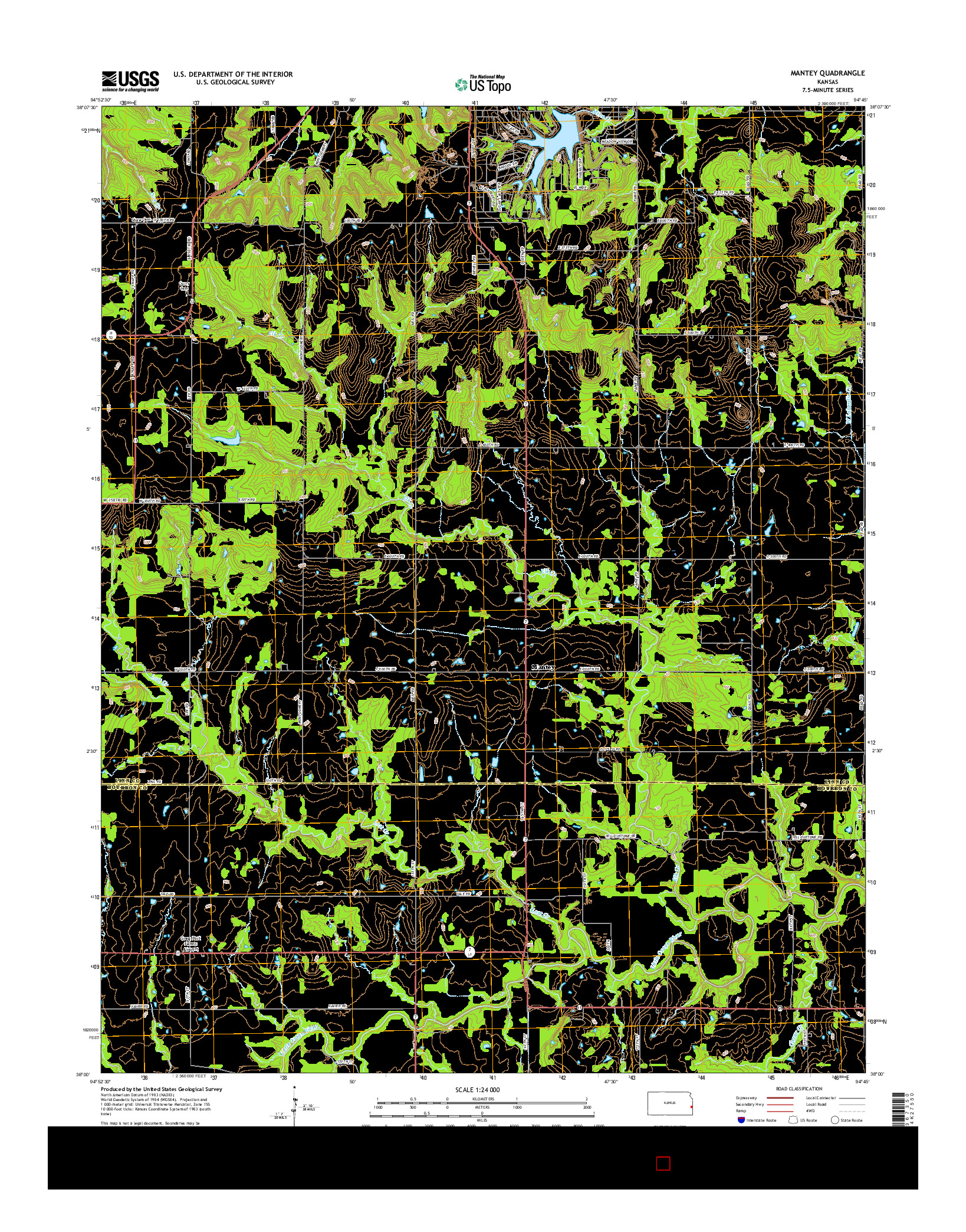 USGS US TOPO 7.5-MINUTE MAP FOR MANTEY, KS 2015