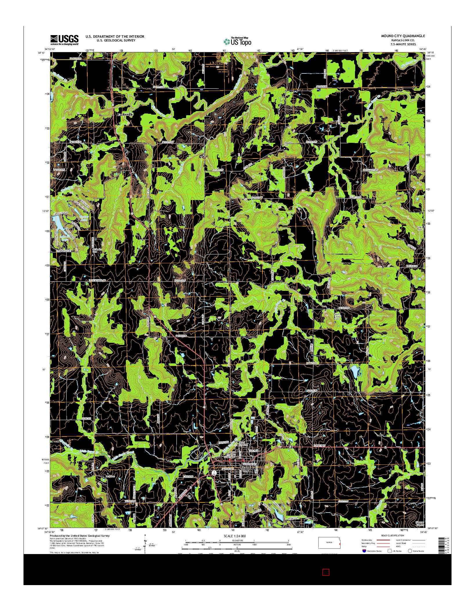 USGS US TOPO 7.5-MINUTE MAP FOR MOUND CITY, KS 2015