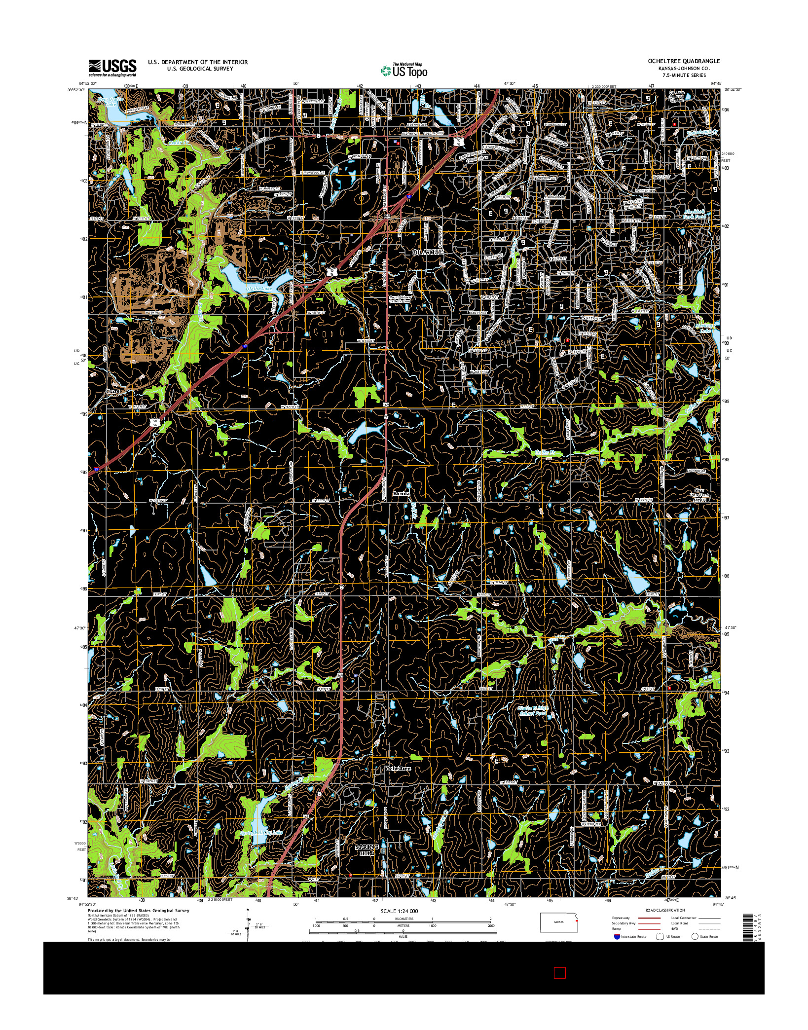 USGS US TOPO 7.5-MINUTE MAP FOR OCHELTREE, KS 2015