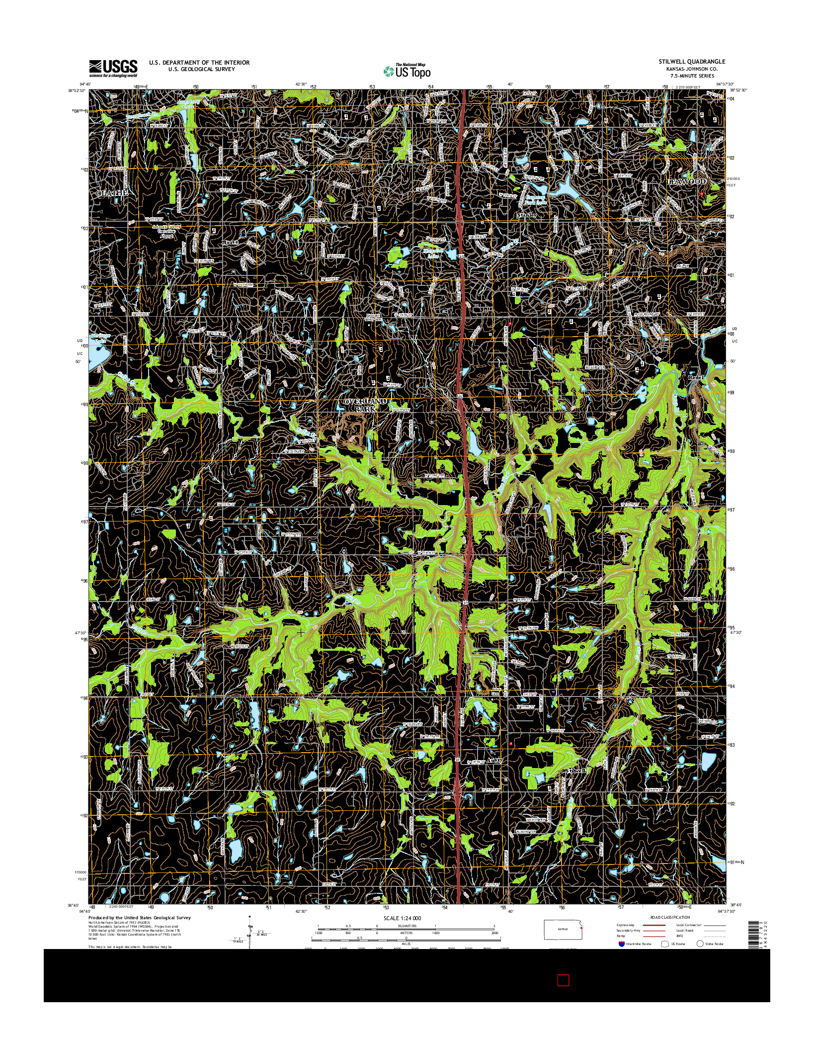 USGS US TOPO 7.5-MINUTE MAP FOR STILWELL, KS 2015