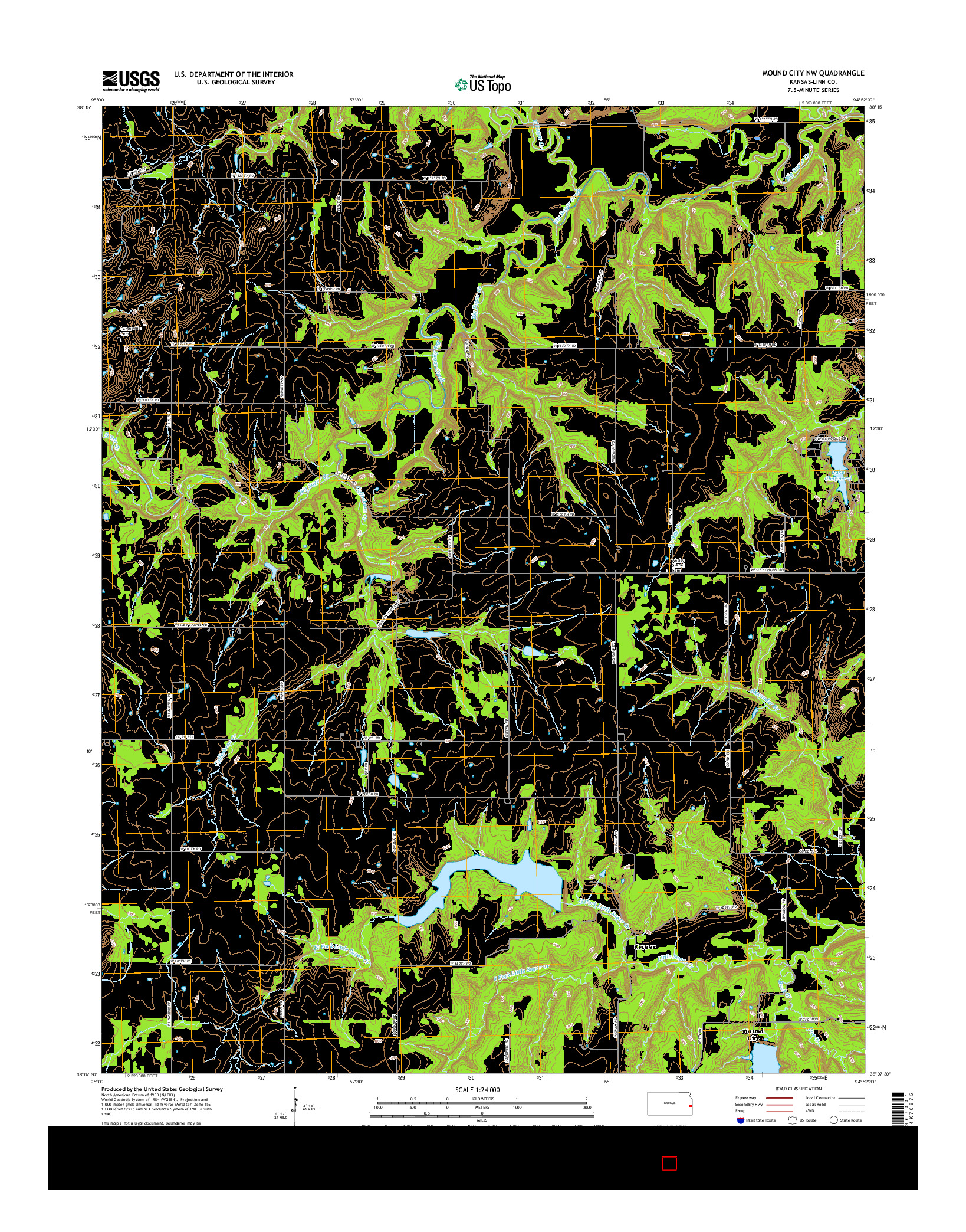 USGS US TOPO 7.5-MINUTE MAP FOR MOUND CITY NW, KS 2015