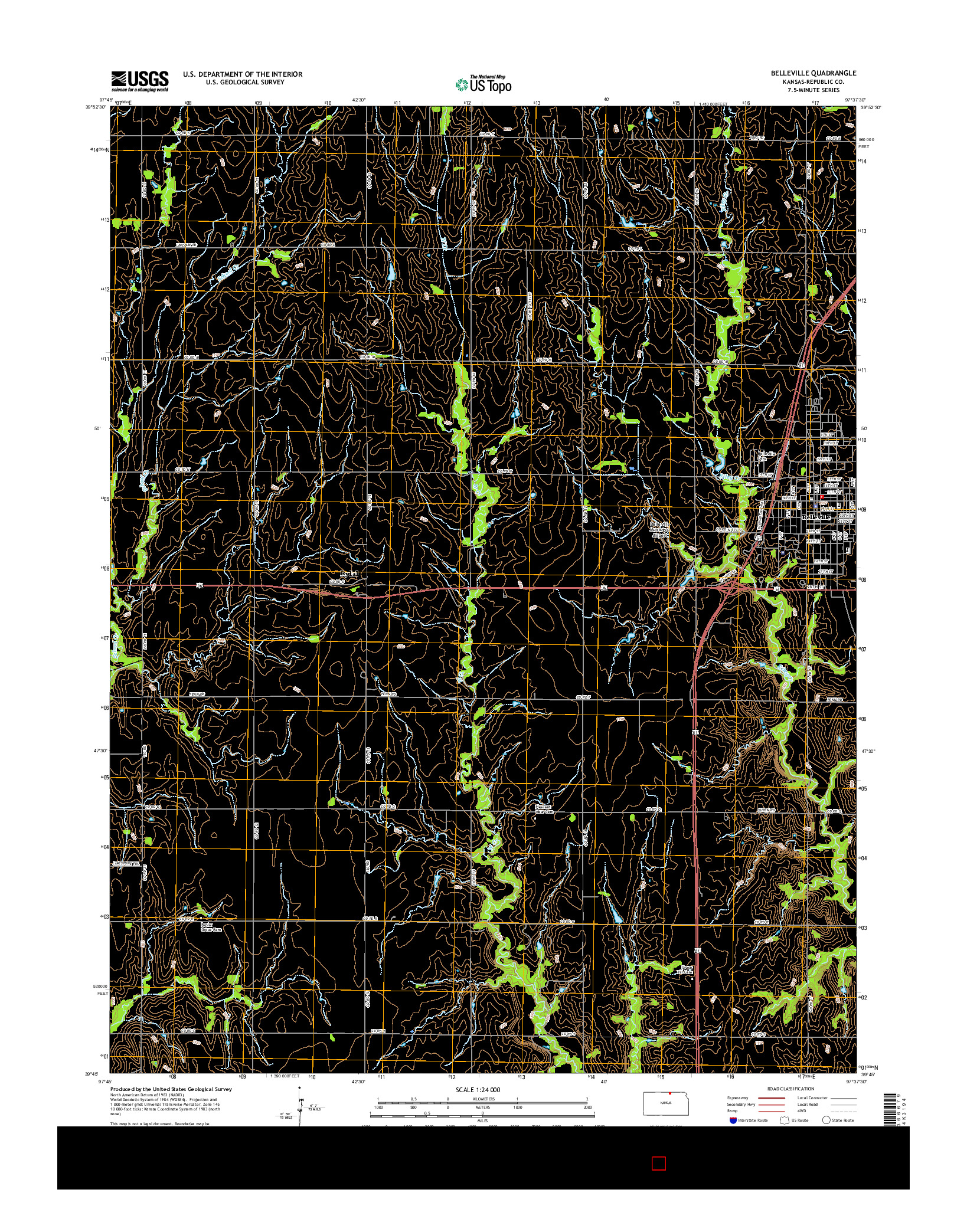 USGS US TOPO 7.5-MINUTE MAP FOR BELLEVILLE, KS 2015