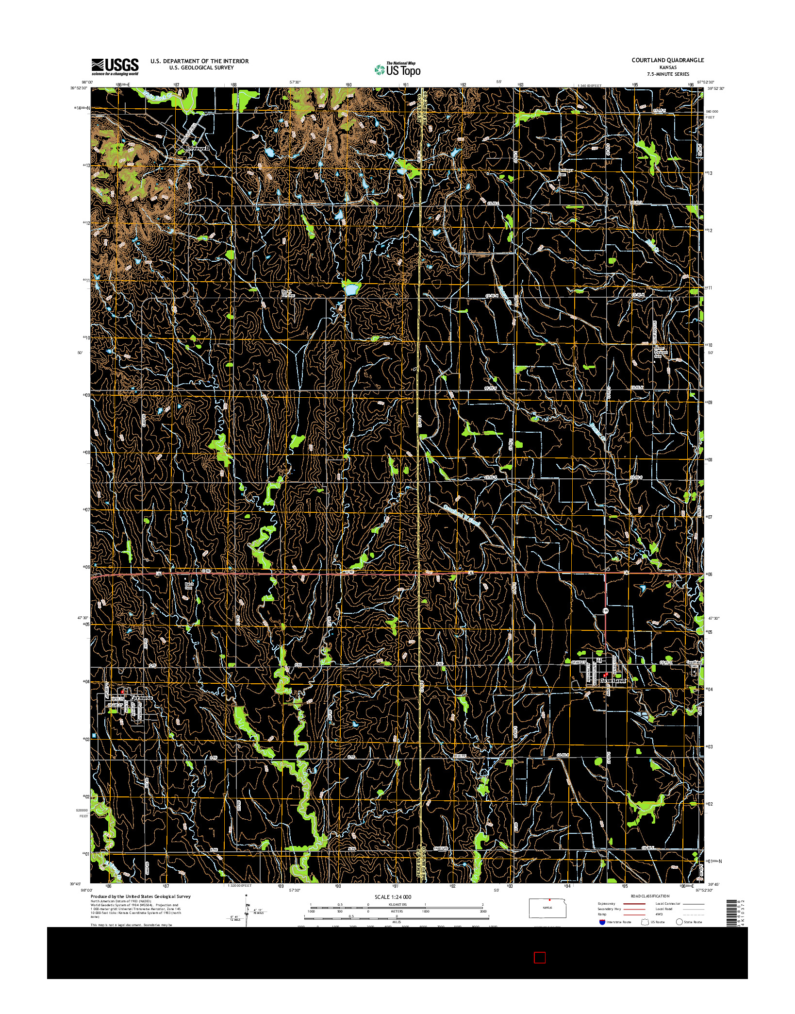 USGS US TOPO 7.5-MINUTE MAP FOR COURTLAND, KS 2015