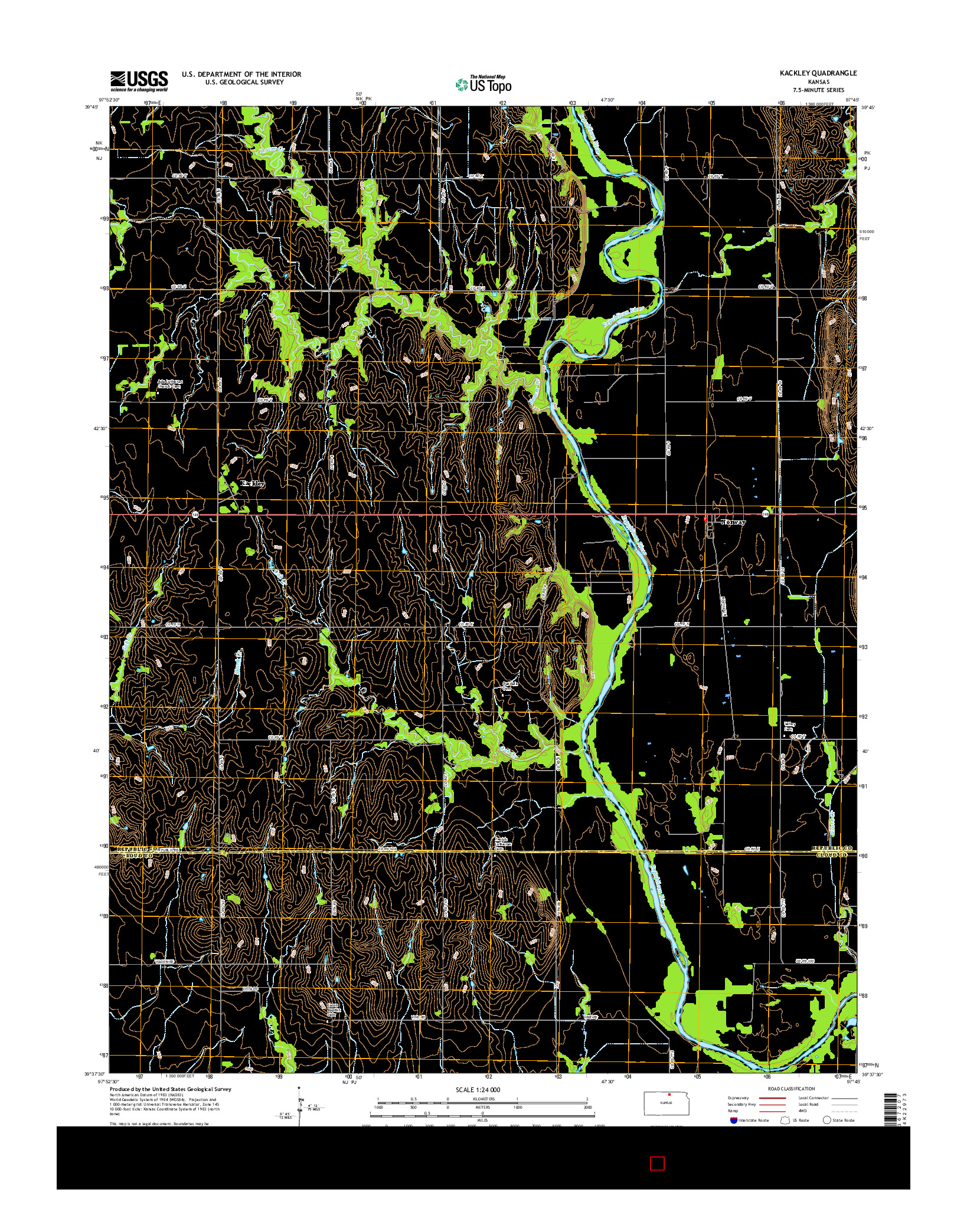 USGS US TOPO 7.5-MINUTE MAP FOR KACKLEY, KS 2015