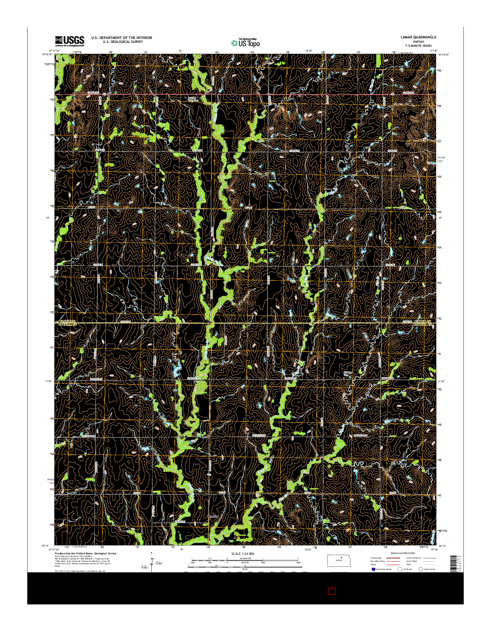 USGS US TOPO 7.5-MINUTE MAP FOR LAMAR, KS 2015
