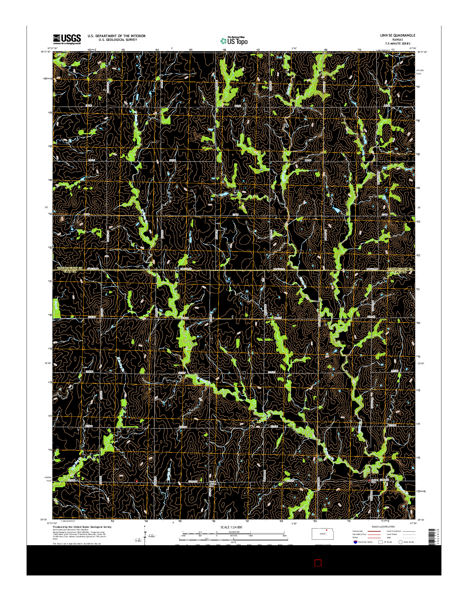 USGS US TOPO 7.5-MINUTE MAP FOR LINN SE, KS 2015