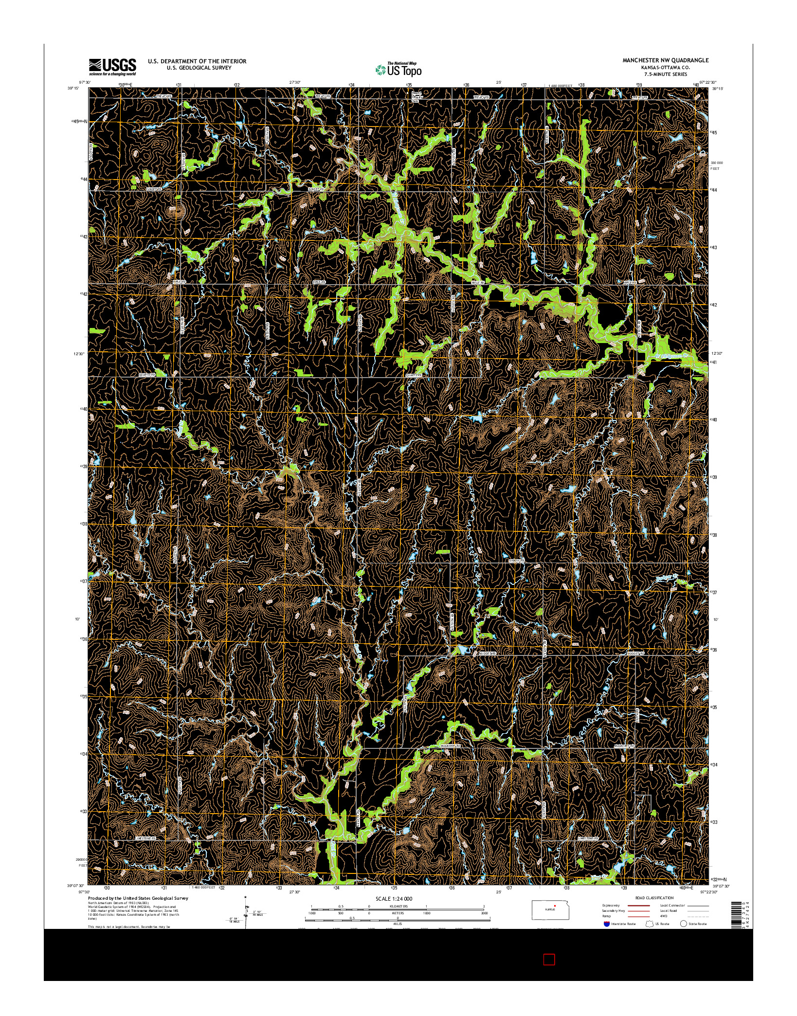 USGS US TOPO 7.5-MINUTE MAP FOR MANCHESTER NW, KS 2015