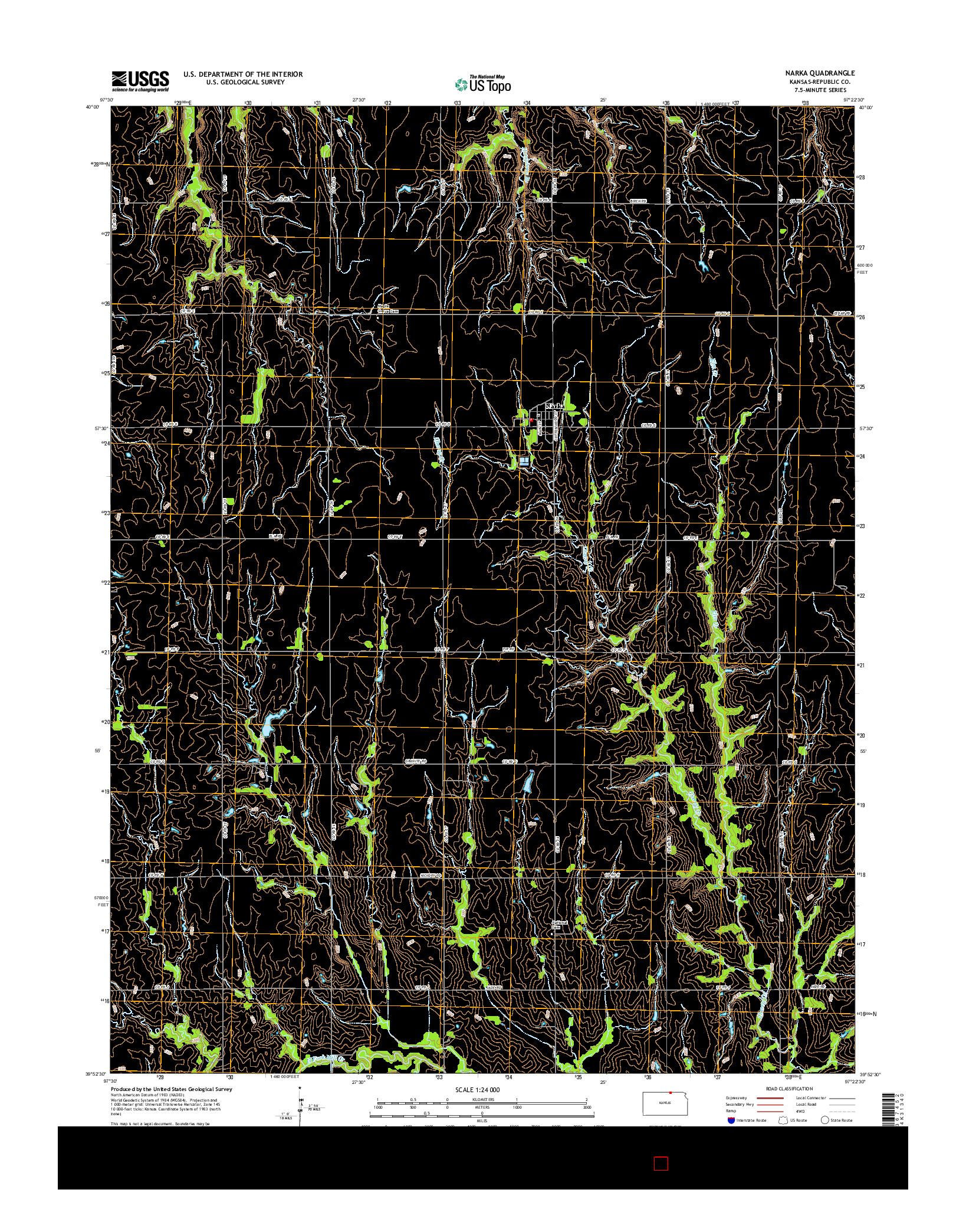 USGS US TOPO 7.5-MINUTE MAP FOR NARKA, KS 2015