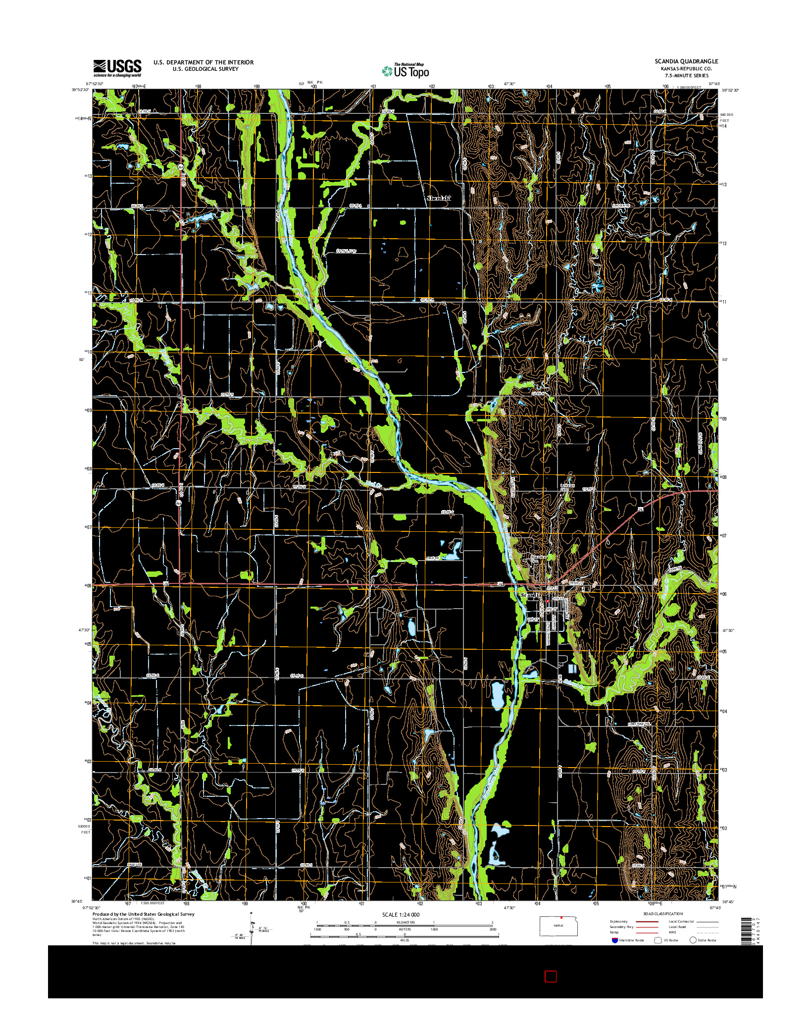 USGS US TOPO 7.5-MINUTE MAP FOR SCANDIA, KS 2015