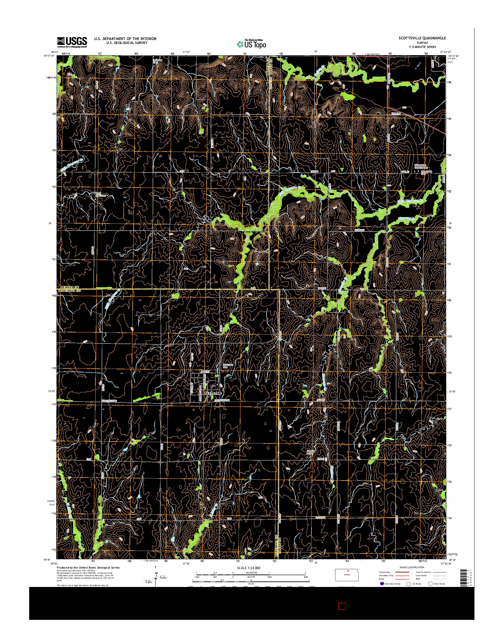 USGS US TOPO 7.5-MINUTE MAP FOR SCOTTSVILLE, KS 2015