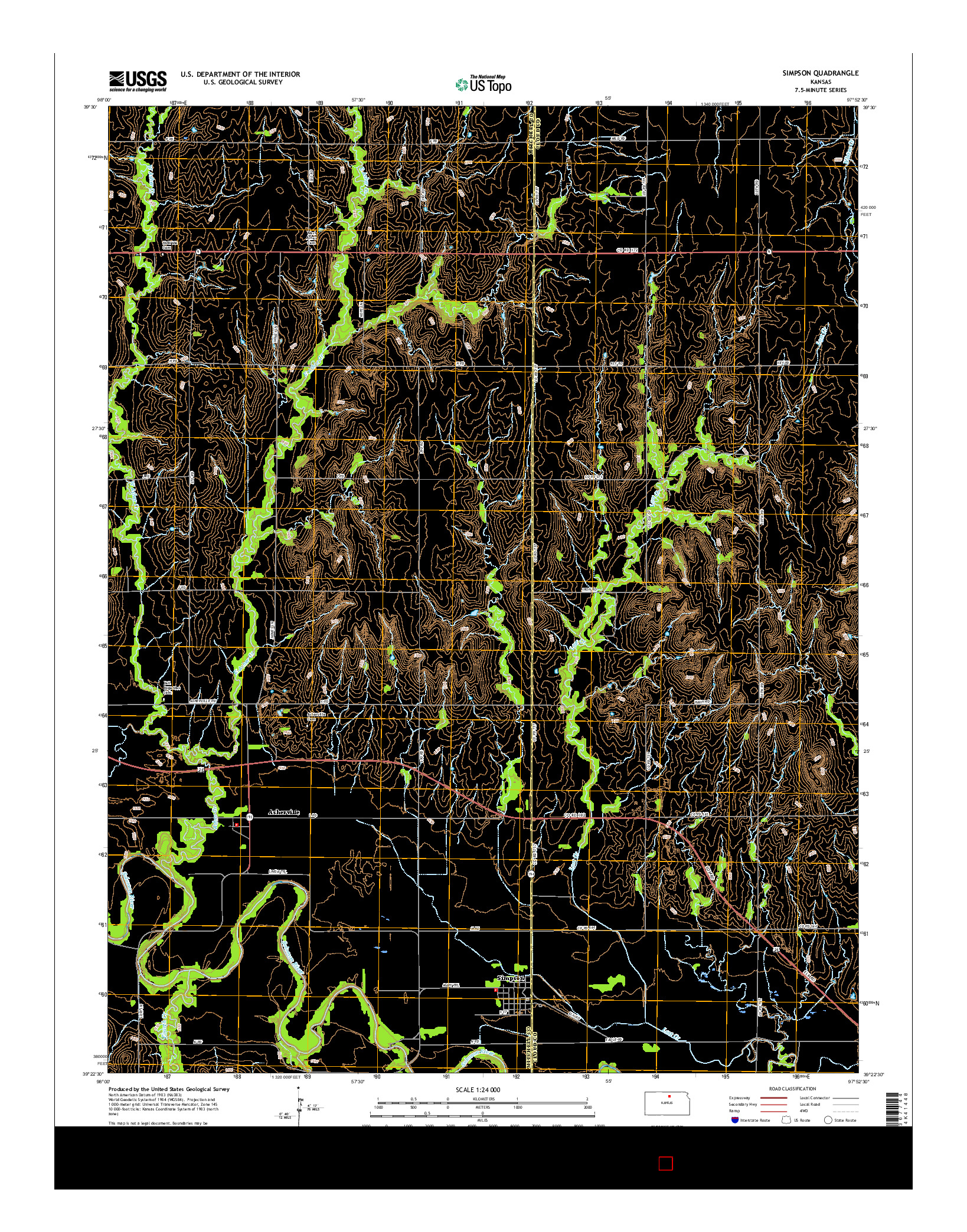 USGS US TOPO 7.5-MINUTE MAP FOR SIMPSON, KS 2015