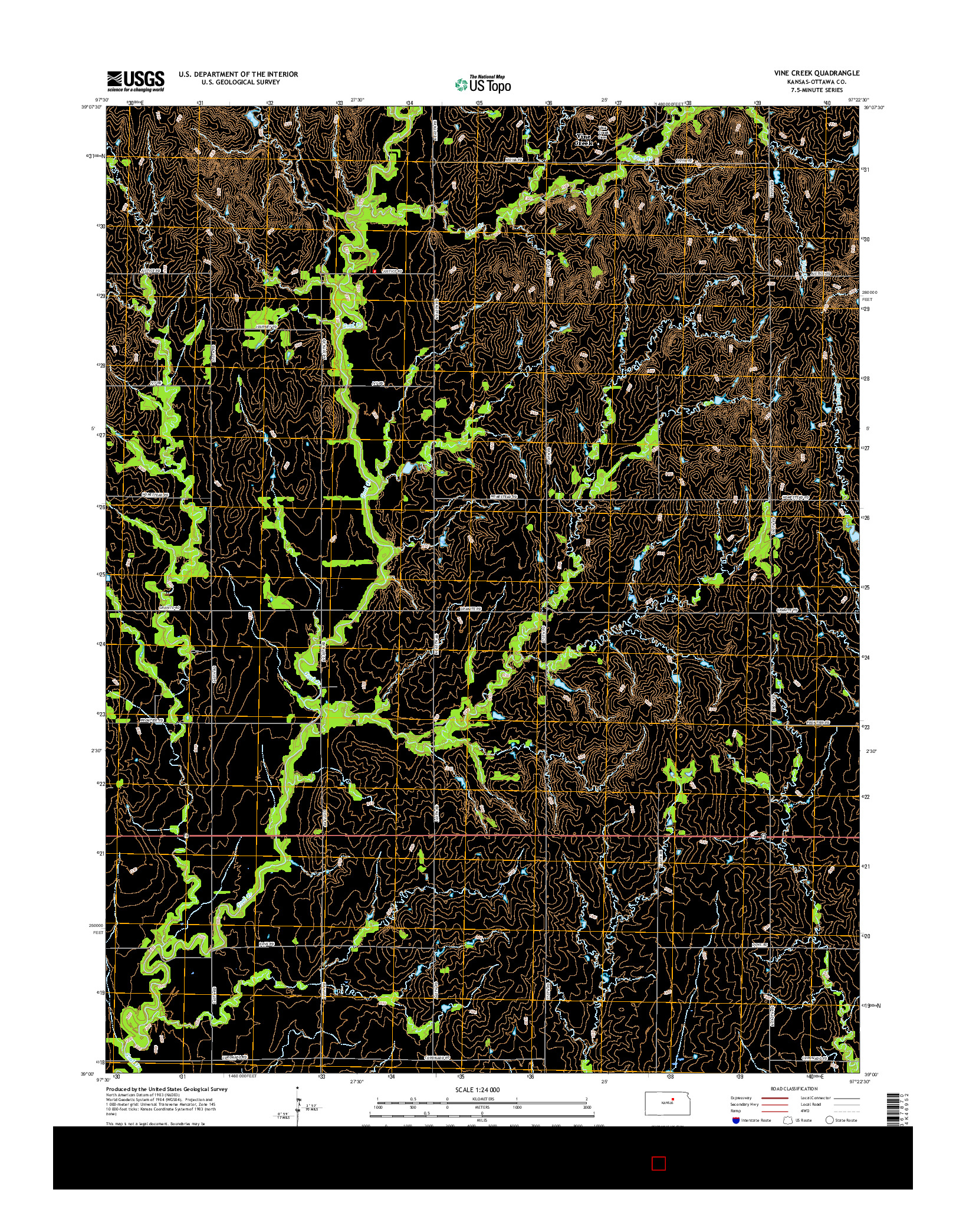 USGS US TOPO 7.5-MINUTE MAP FOR VINE CREEK, KS 2015