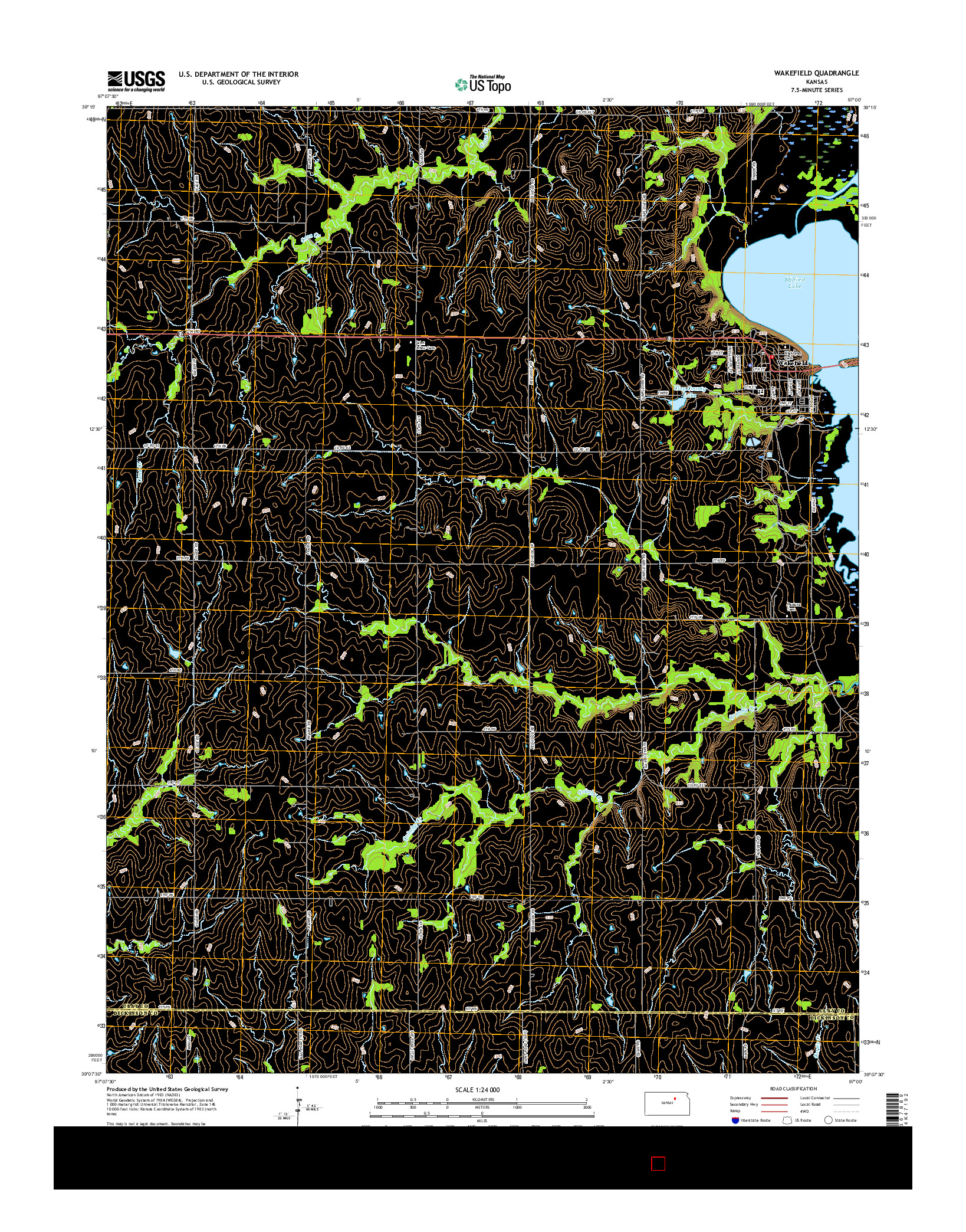 USGS US TOPO 7.5-MINUTE MAP FOR WAKEFIELD, KS 2015
